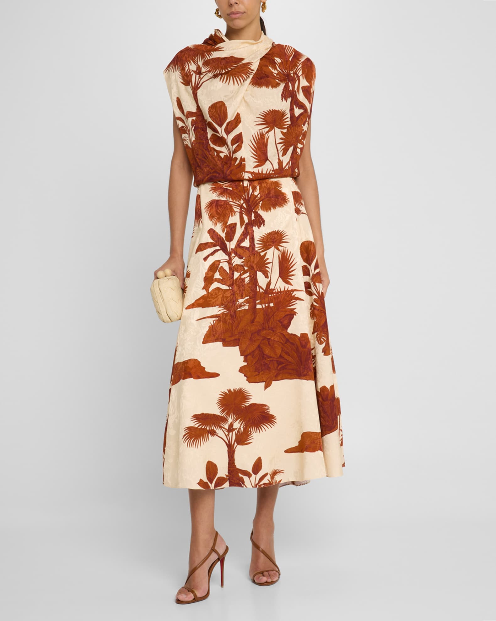 Island Stories Jacquard Cowl-Neck Sleeveless Top 1