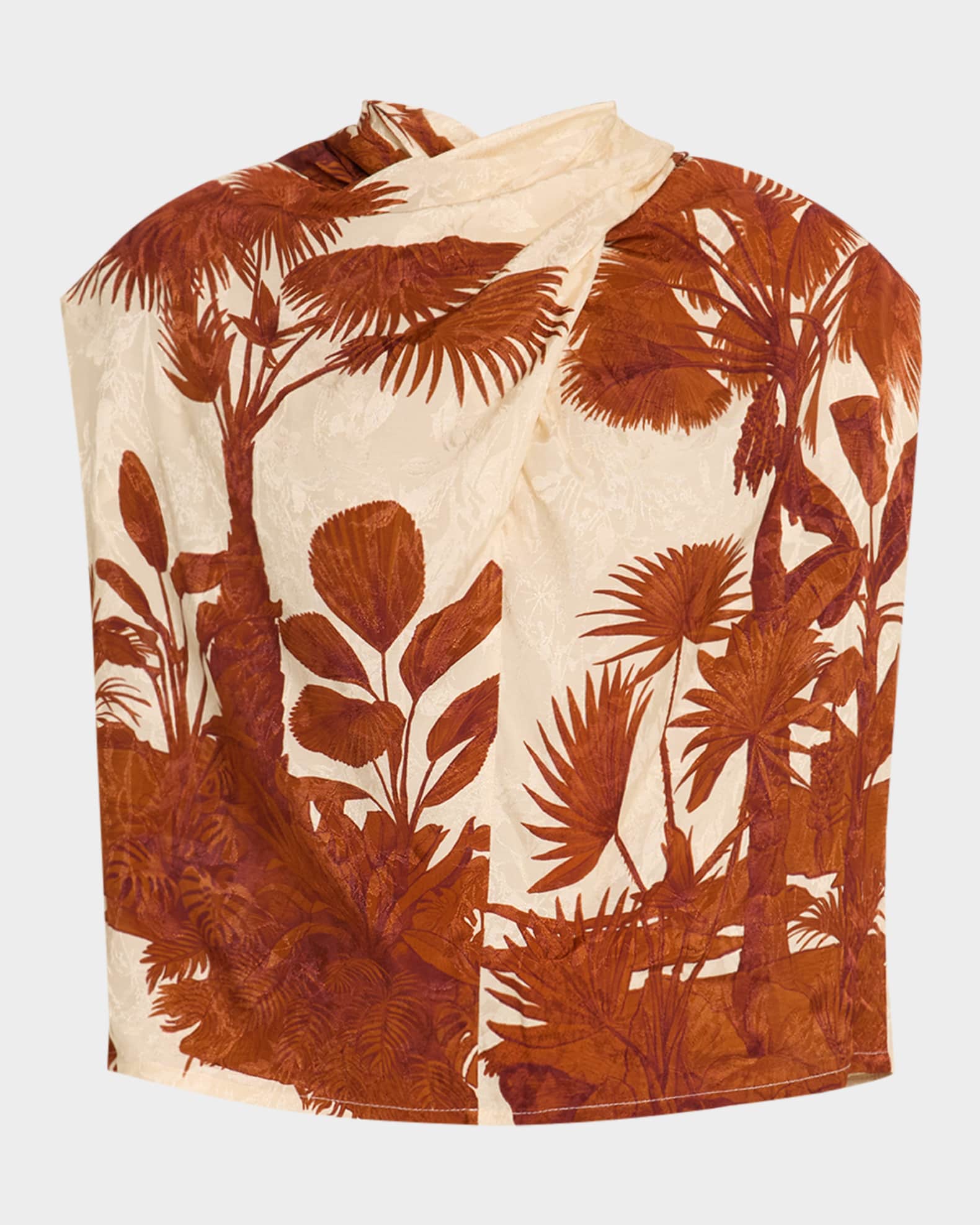 Island Stories Jacquard Cowl-Neck Sleeveless Top 0