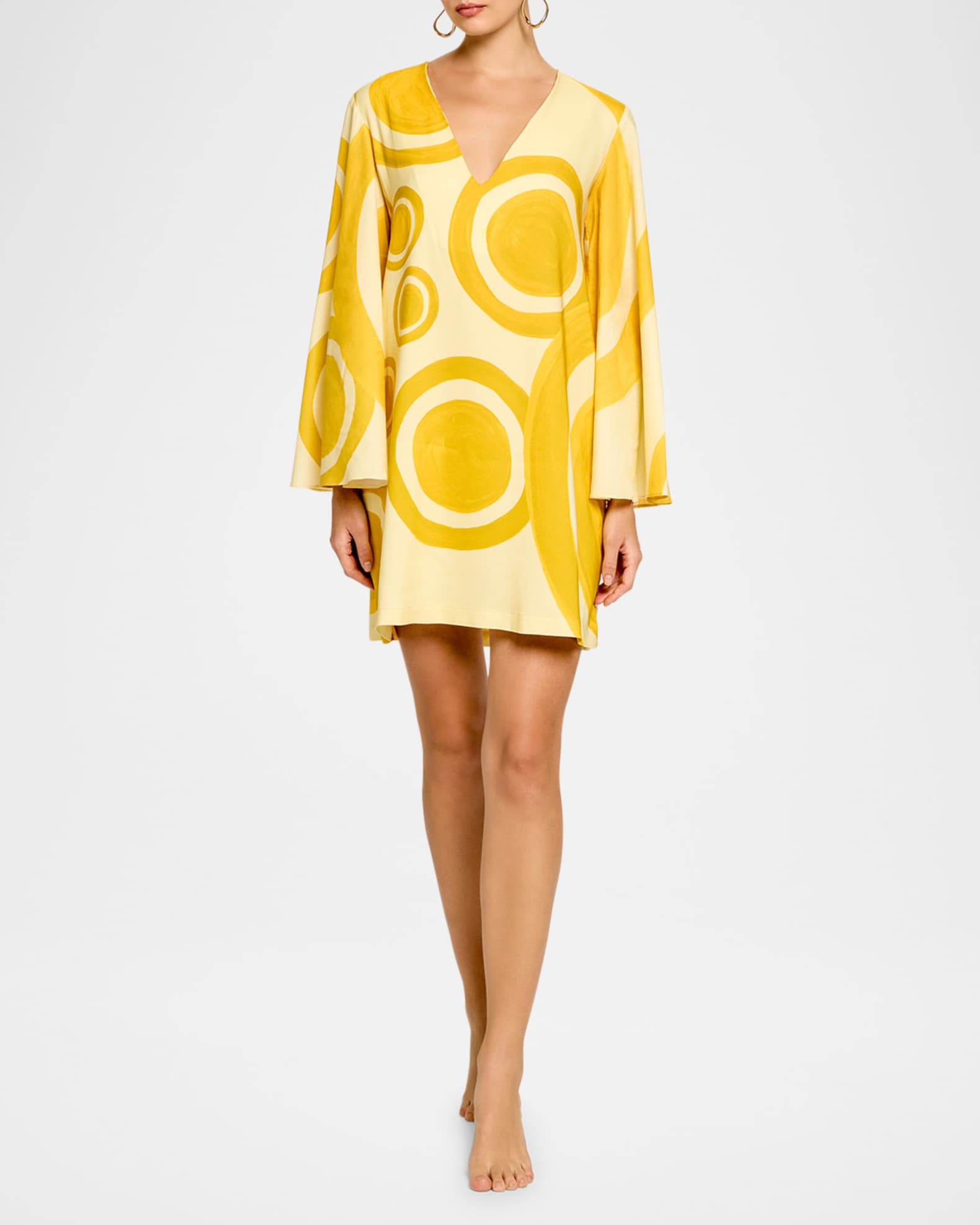 Theros Geometric-Print Silk Mini Dress 1