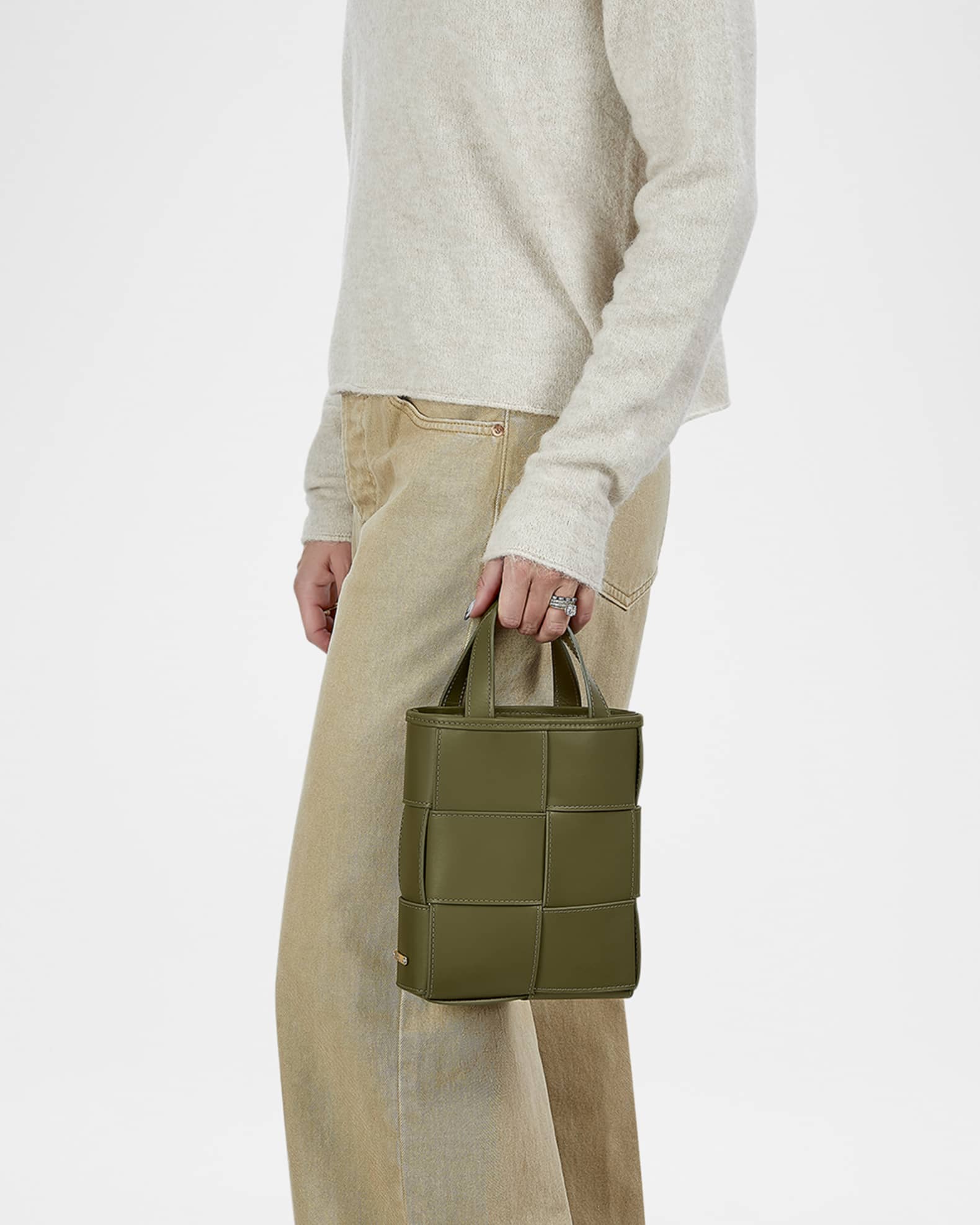 Chloe Mini Woven Leather Shopper Tote Bag 1