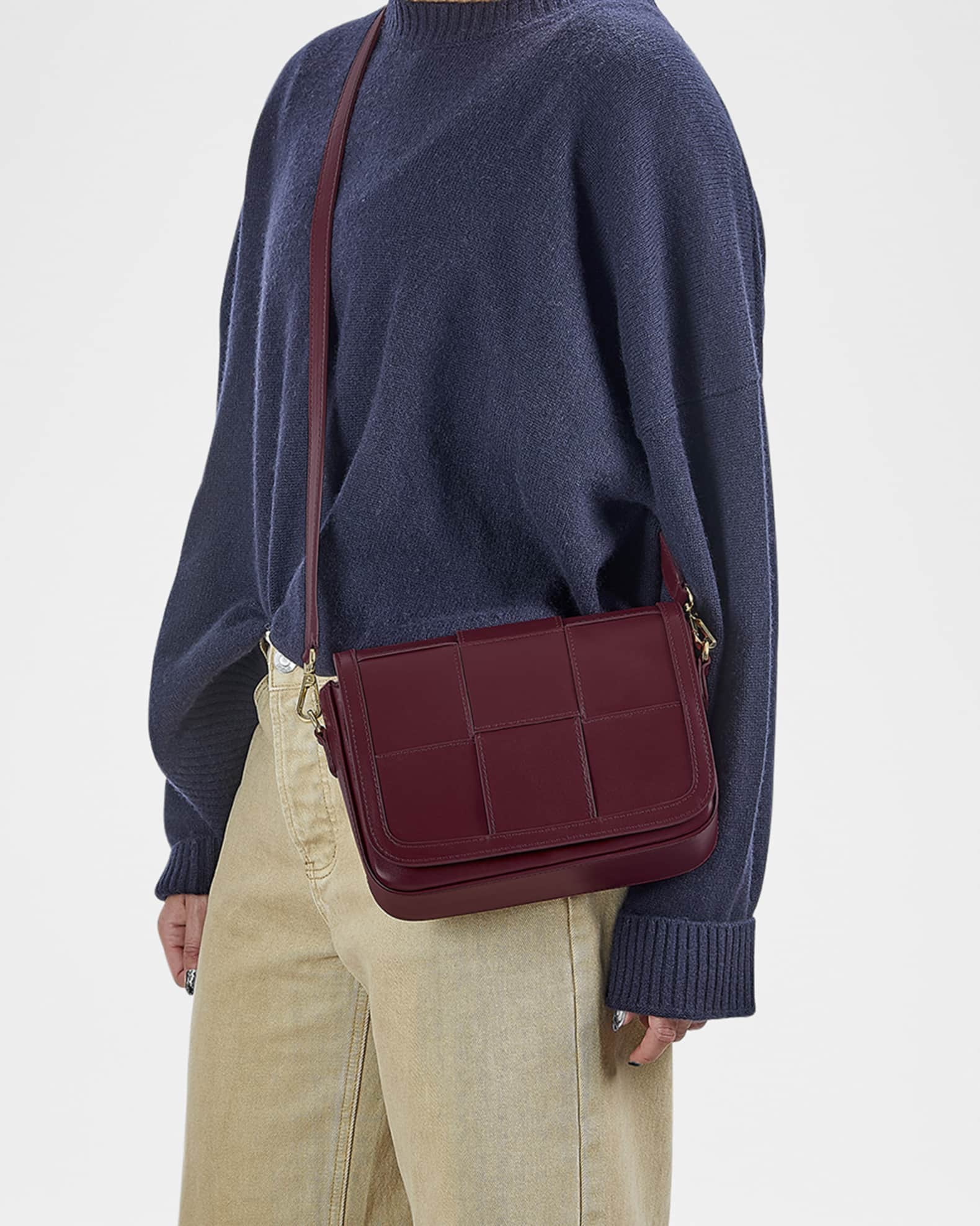 Leather crossbody bag with flap online