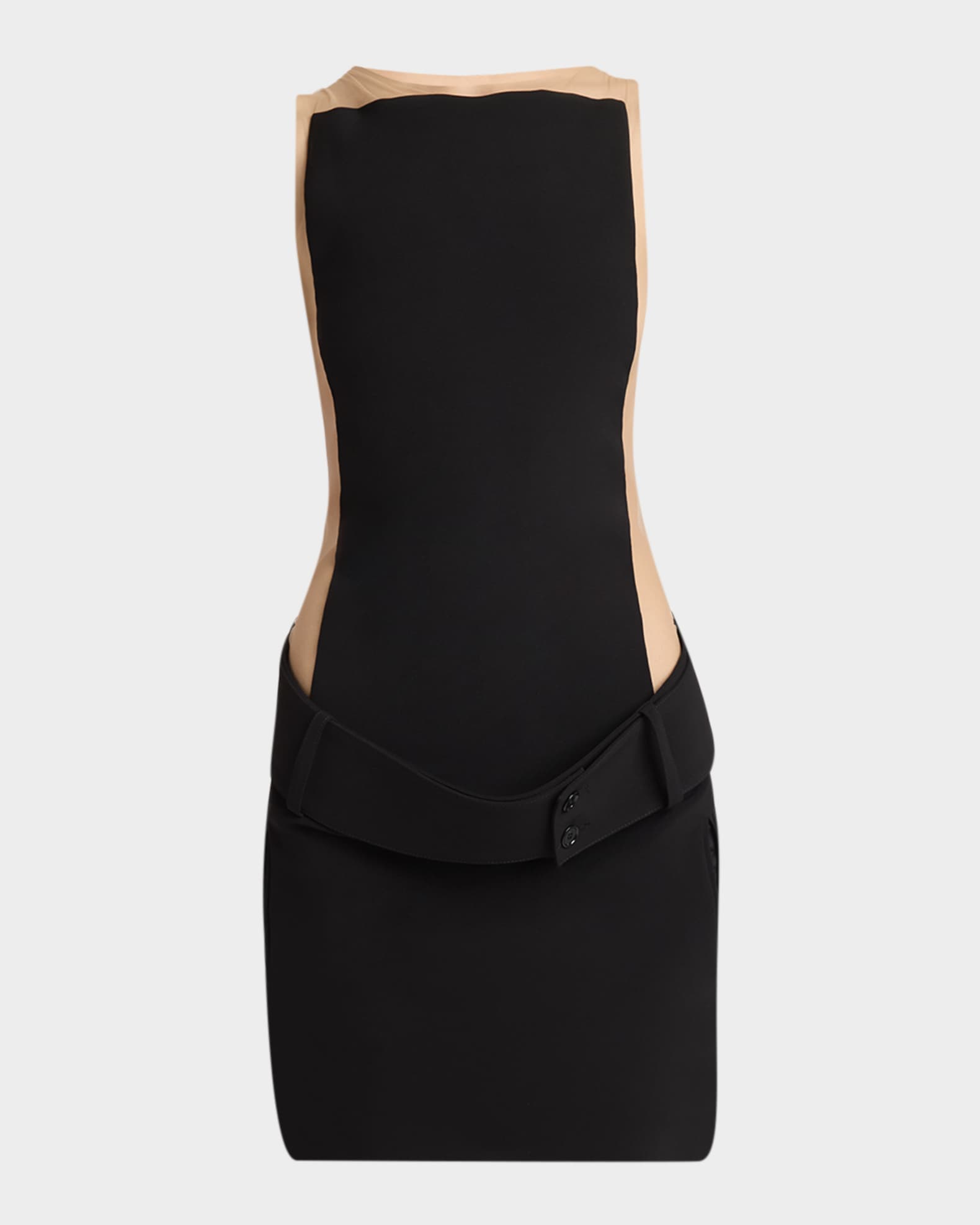 Solar Light Sleeveless Illusion Mini Dress 0