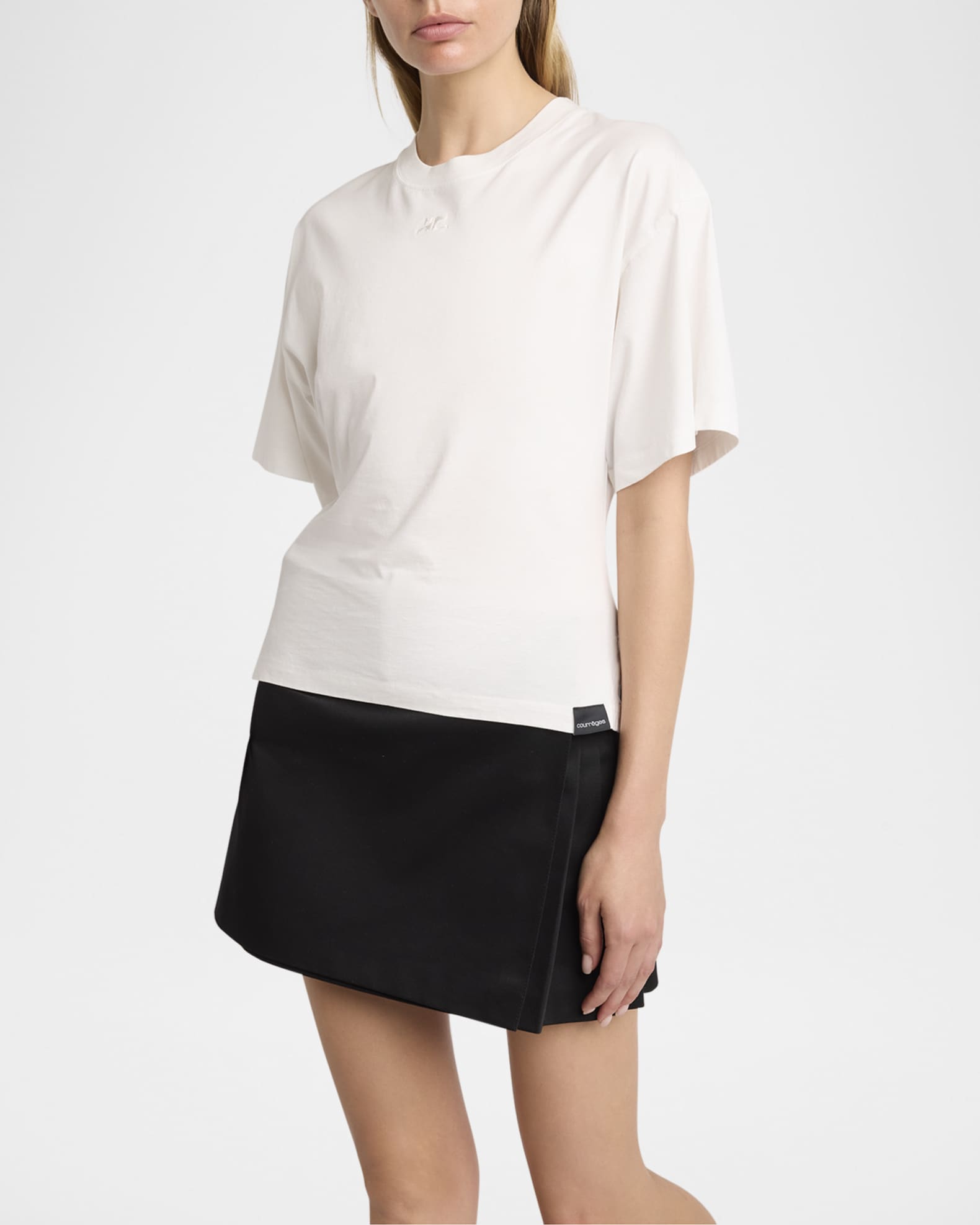 トップス archive courreges short sleeve shirt Courreges Short-Sleeve Slim T-Shirt | Neiman Marcus