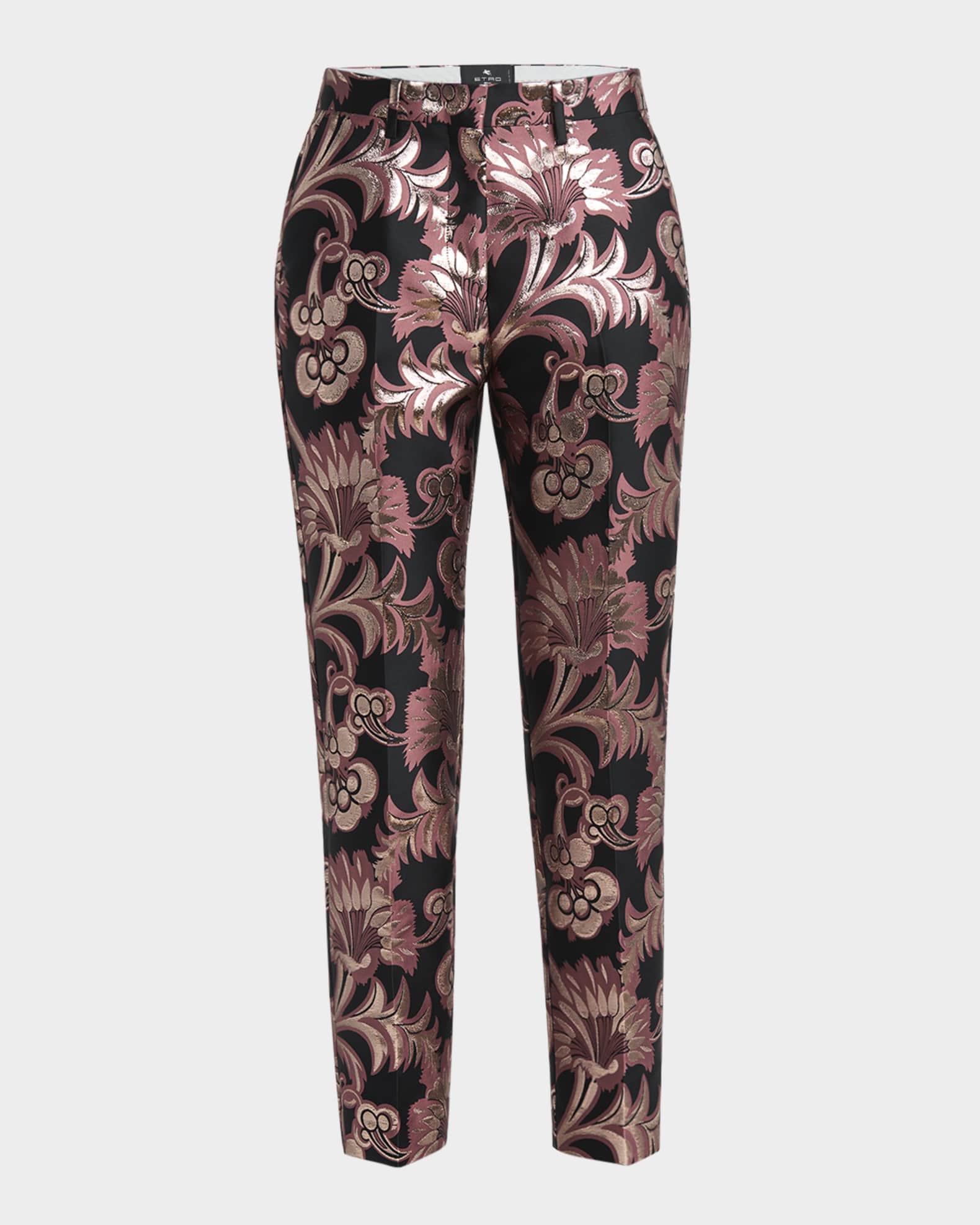 【関税&送料込】Etro Wool Trousers With Iconic Motif Etro Jacquard Tapered Leg Trousers | Neiman Marcus