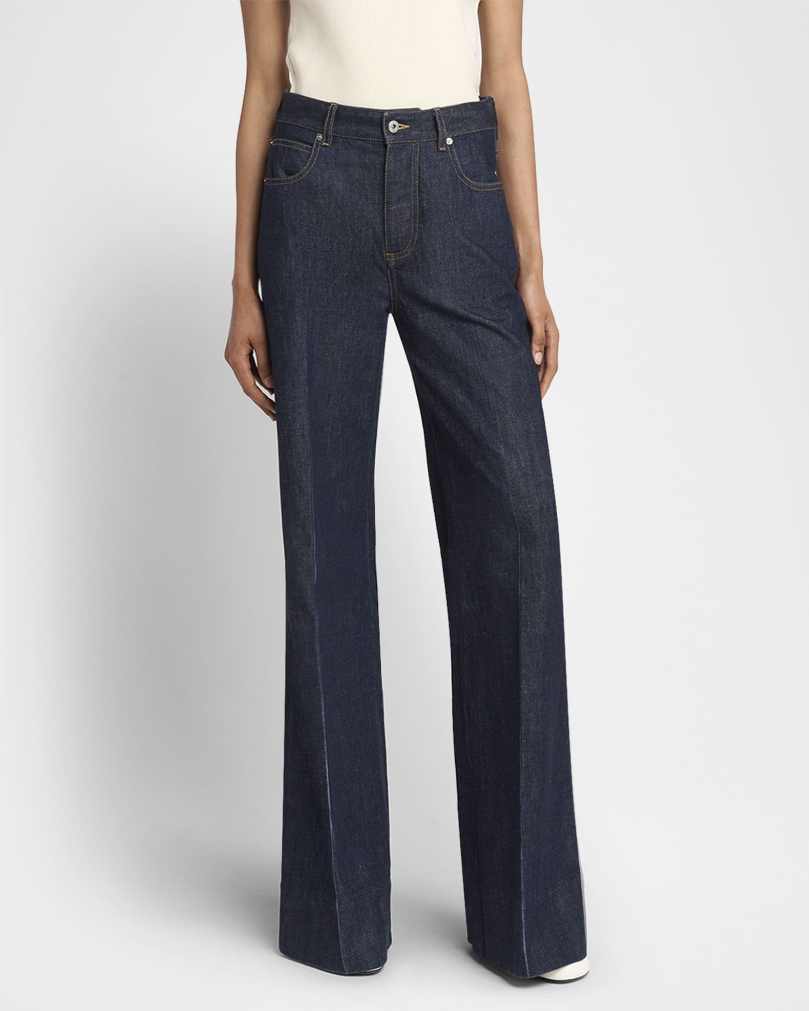 Soft denim wide leg pants outlet