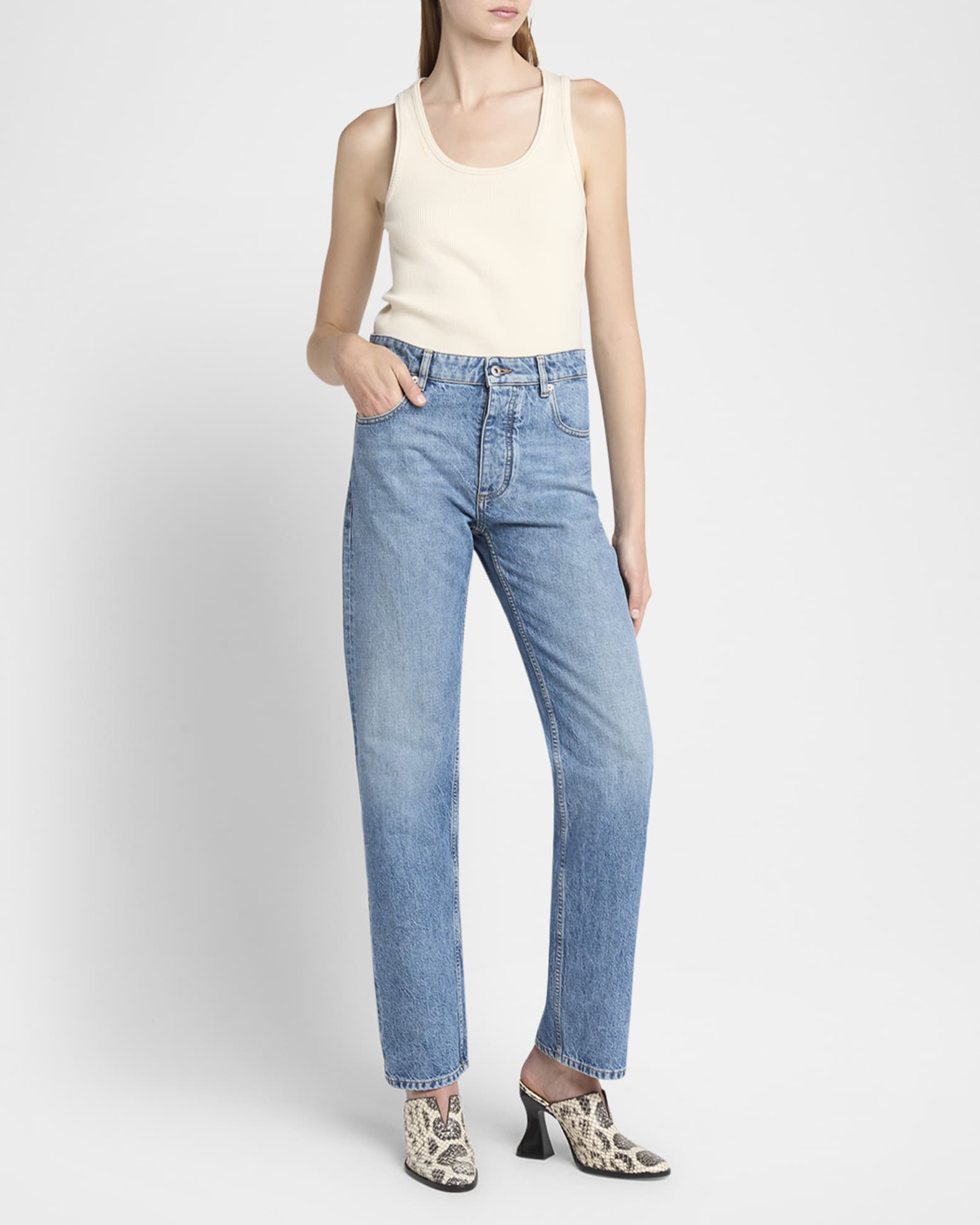 Bottega Veneta Vintage Boyfriend Denim Pants | Neiman Marcus