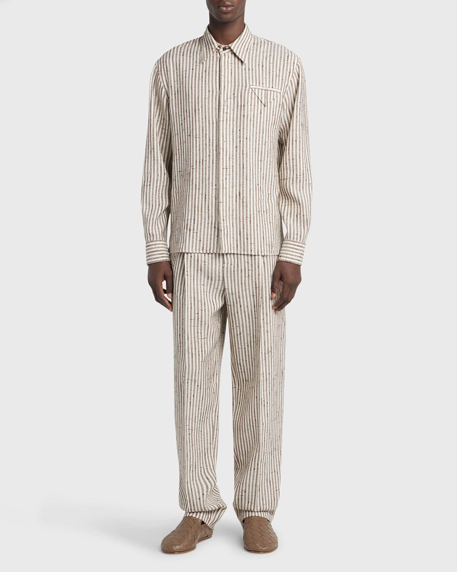 Men's Knotted Stripe Button-Down Shirt 1