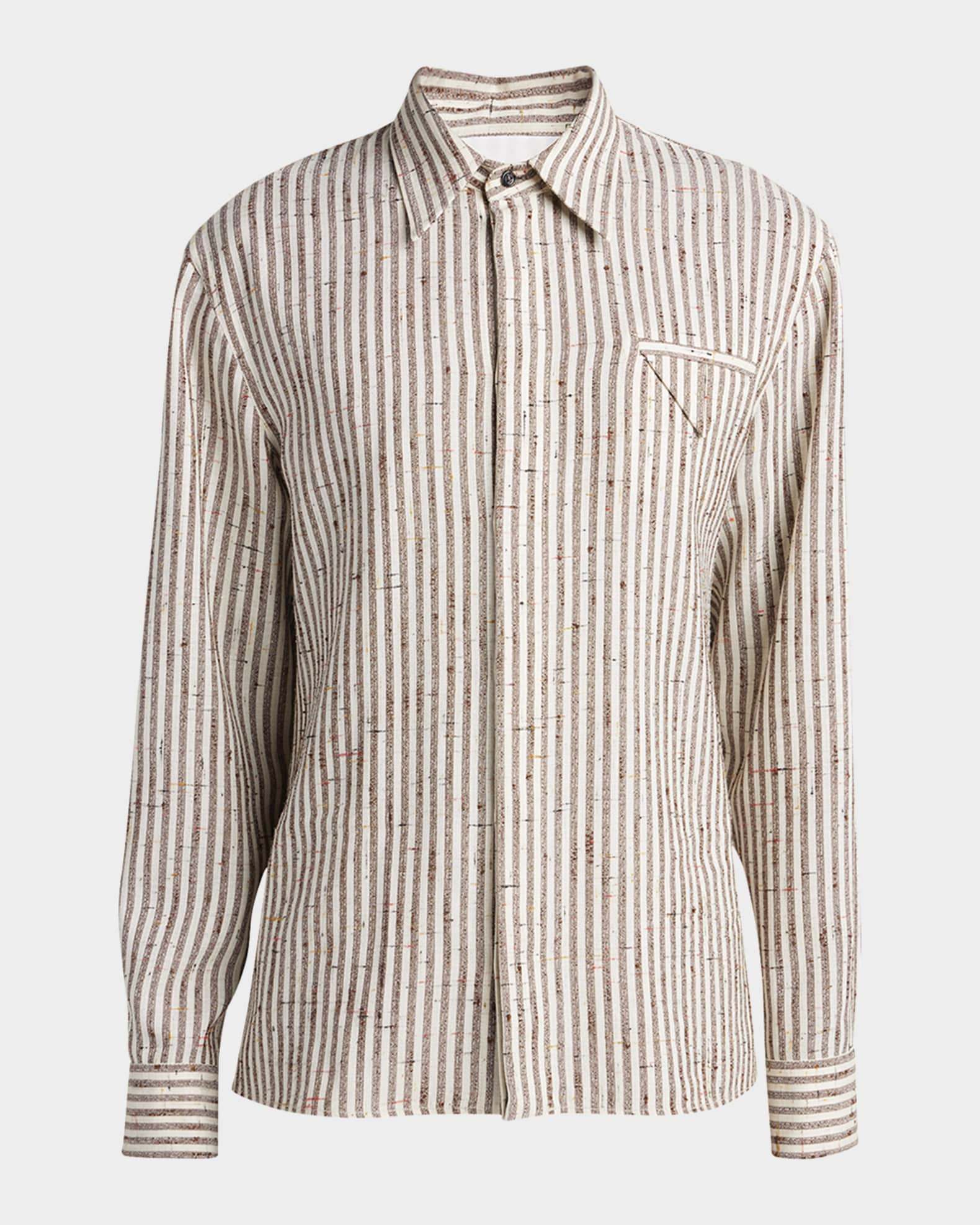 Men's Knotted Stripe Button-Down Shirt 0