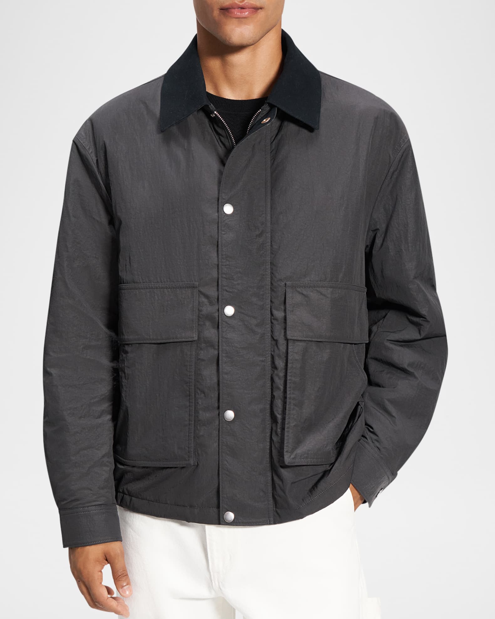 Theory Men's Tumbled Nylon Utility Blouson Jacket | Neiman