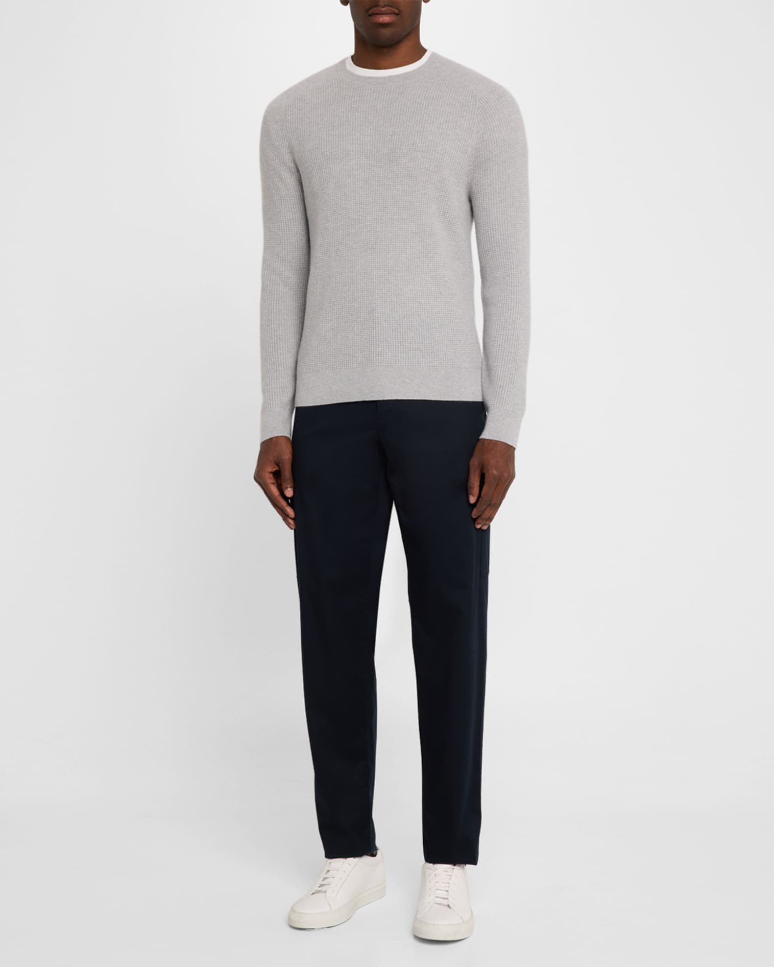 Men's Cashmere Waffle-Knit Sweater 1