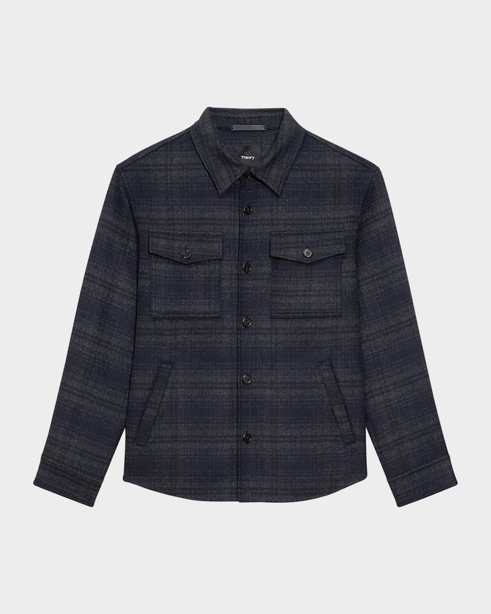 Men's Wool-Cashmere Plaid Overshirt 0