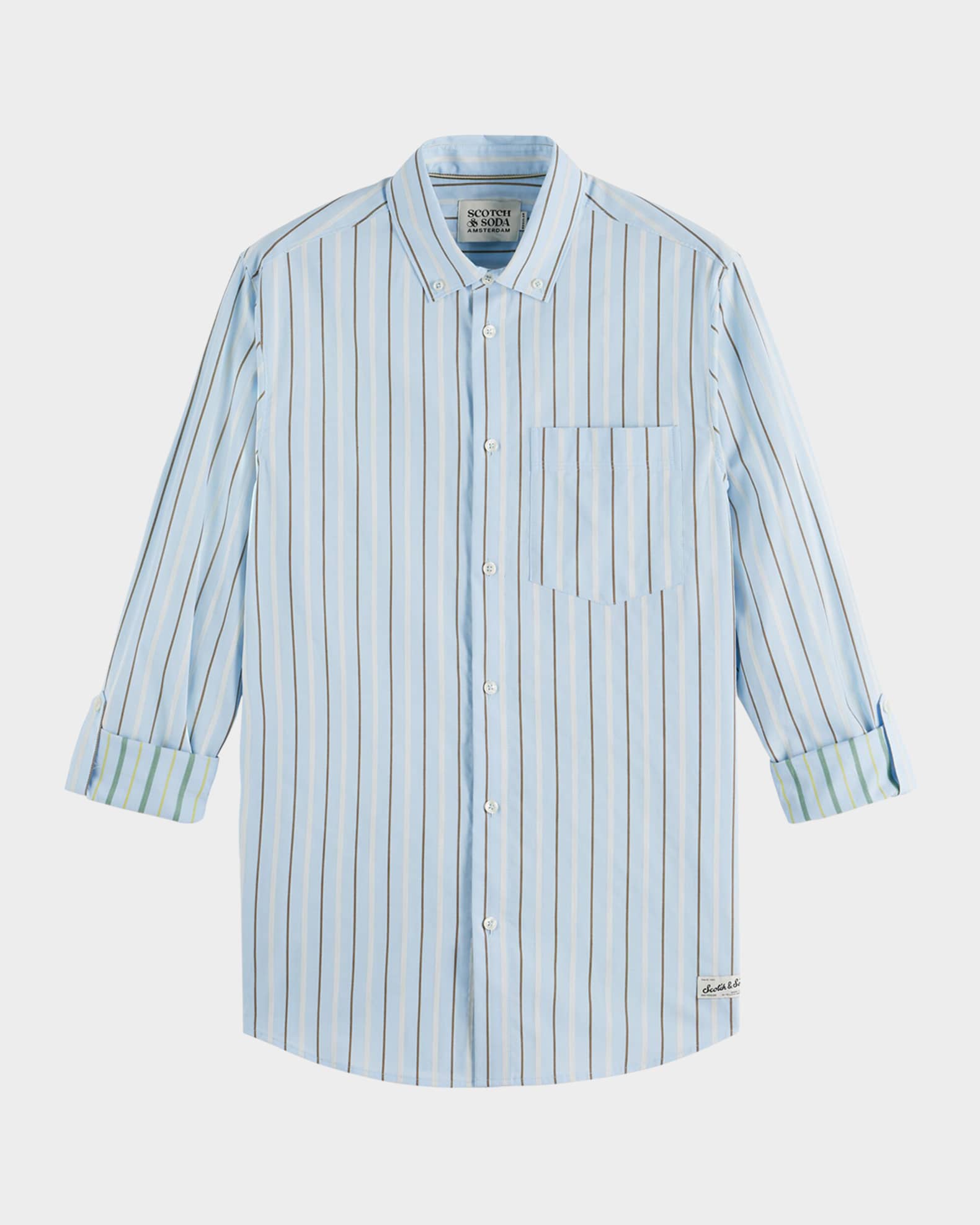 Men's Regular-Fit Dobby Stripe Sport Shirt