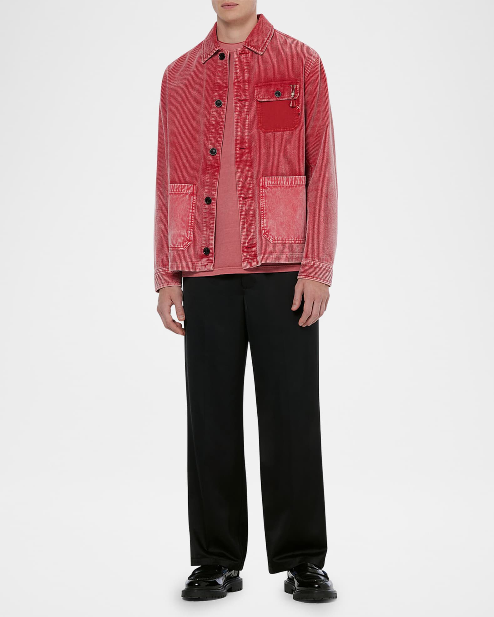 Scotch Soda Washed Corduroy Work Jacket Dusty Red XL