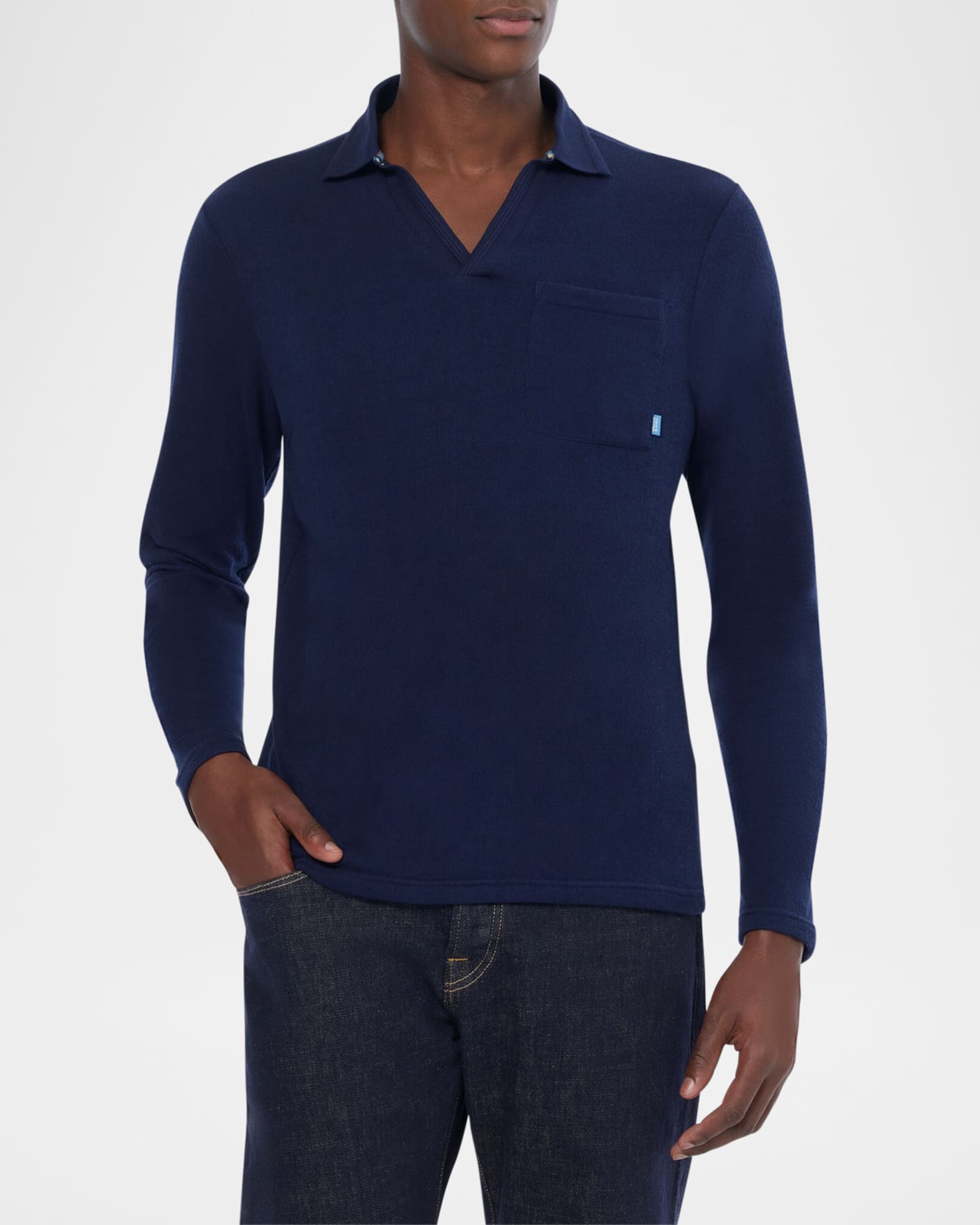 Mens long sleeve polo shirts with chest pocket online