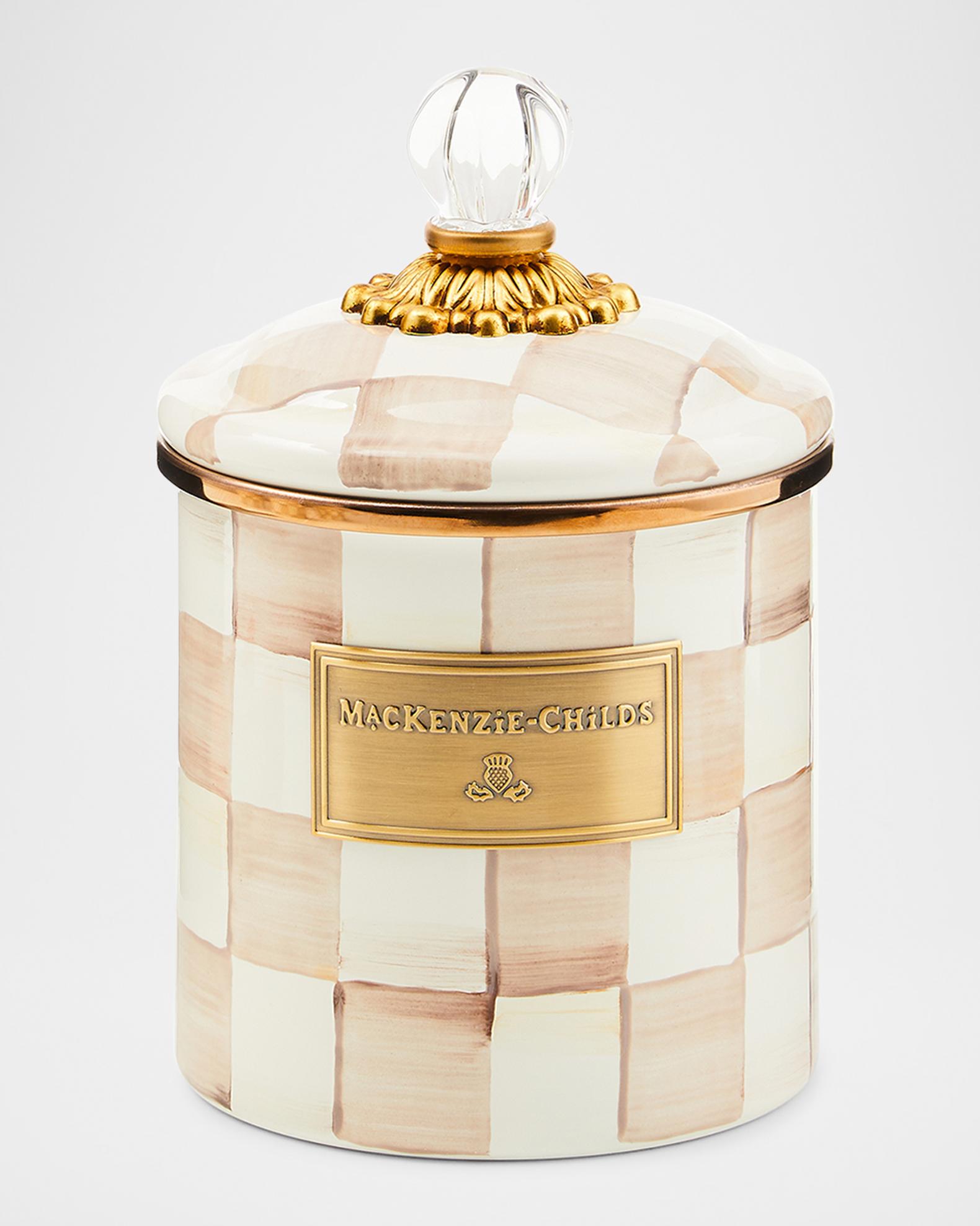 MacKenzie-Childs Mocha Check Small Canister | Neiman Marcus