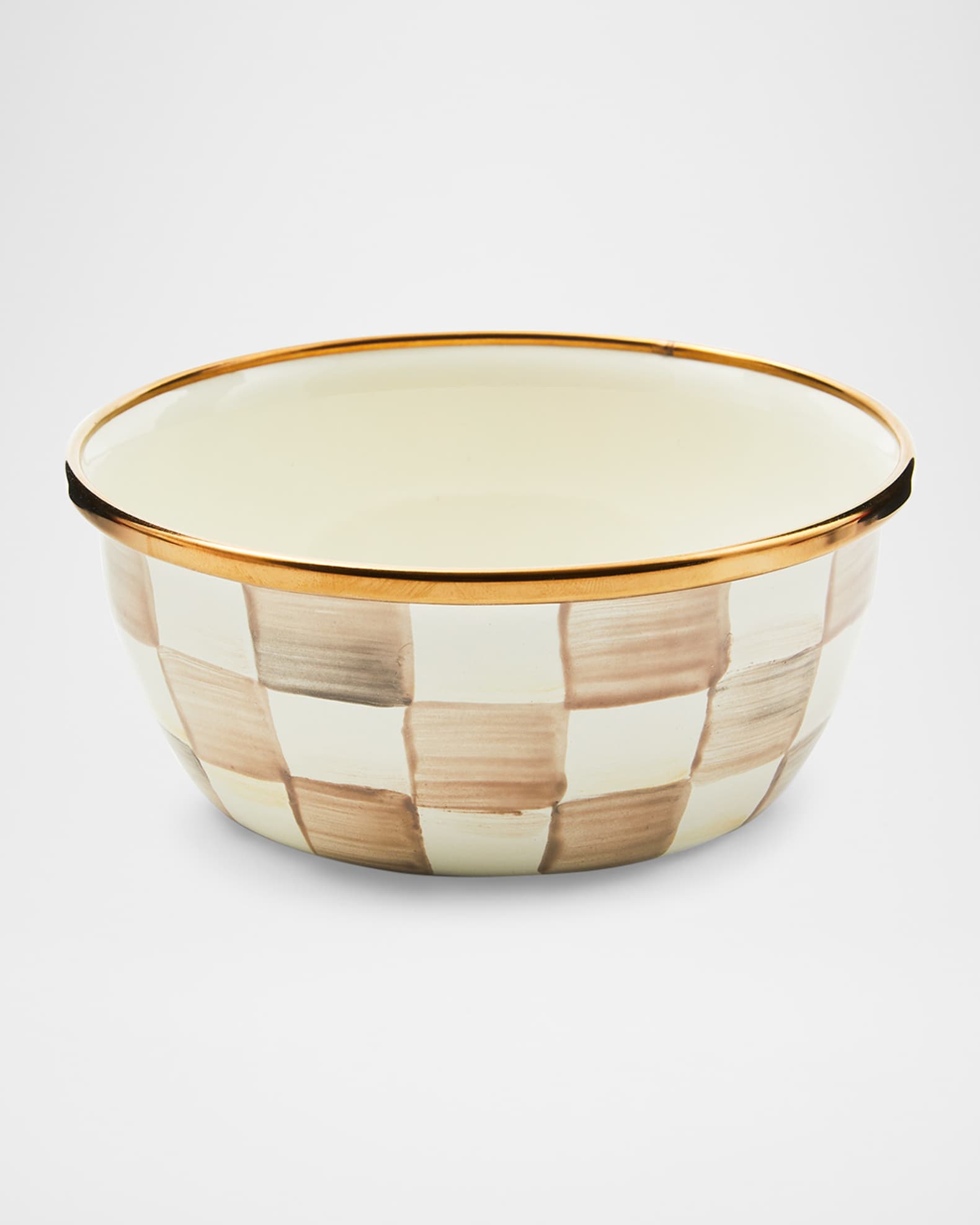 Mocha Check Pinch Bowl 0