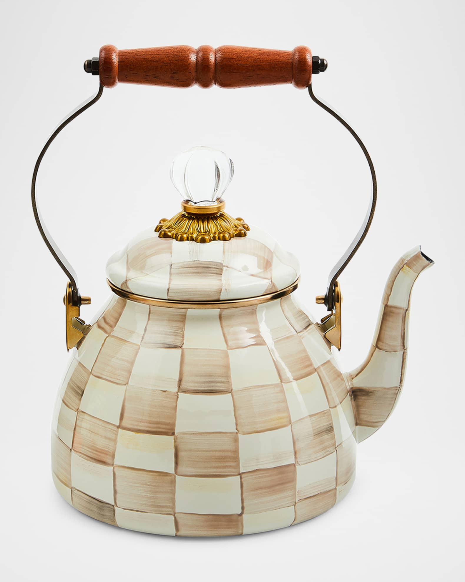 Mocha Check Tea Kettle, 2 Quarts 0