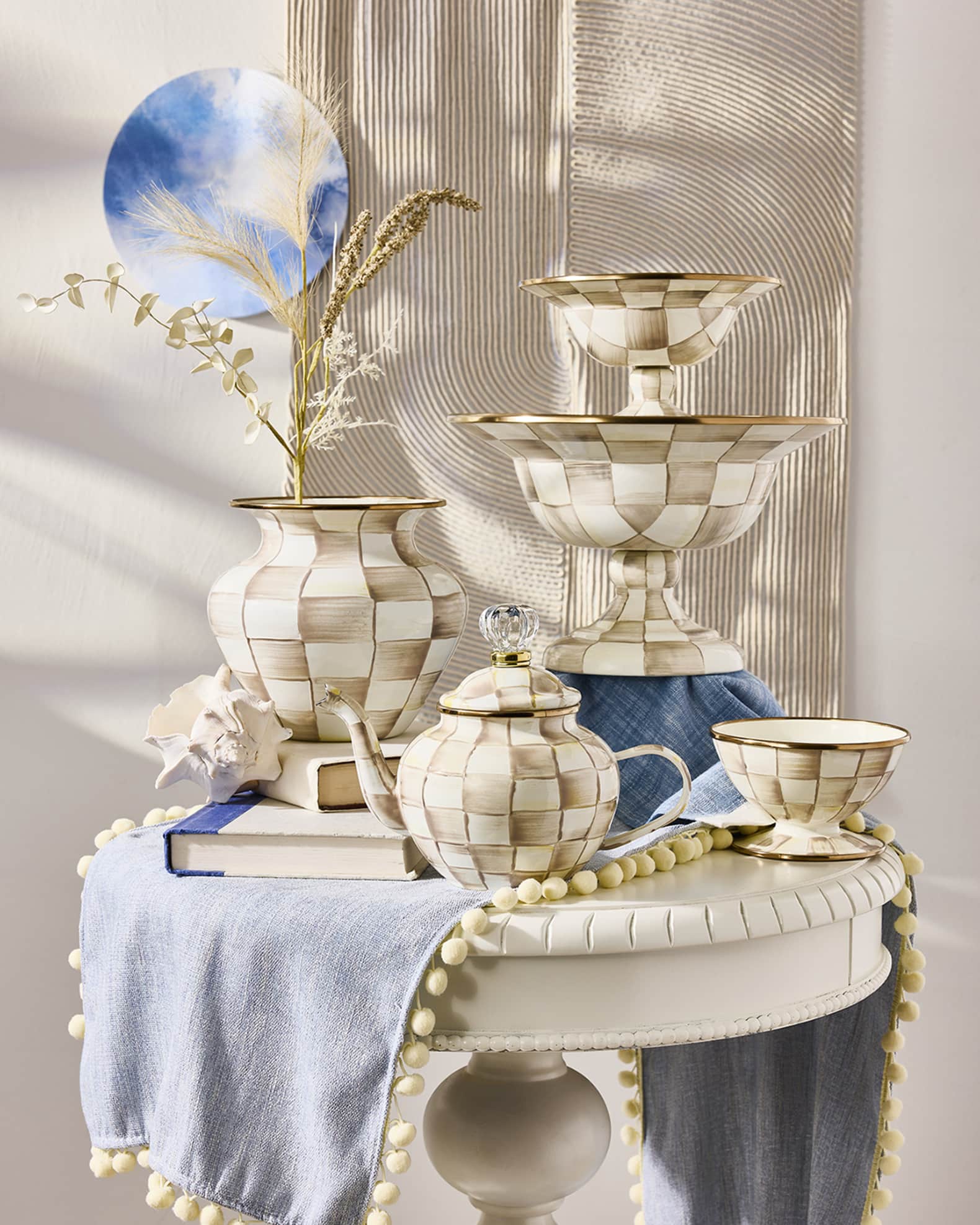 Mocha Check 4-Cup Teapot 1