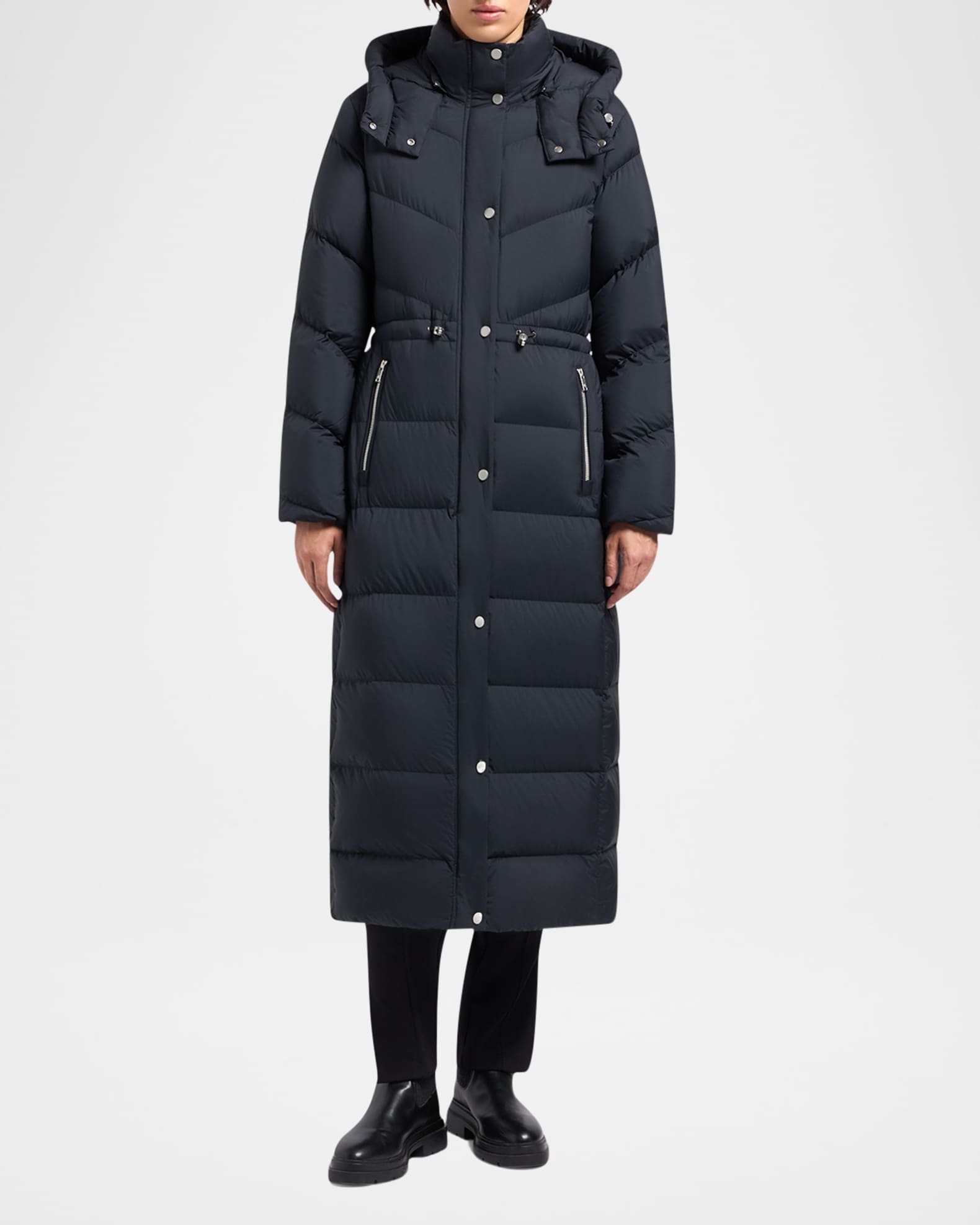 Moose Knuckles Belle Long Down Puffer Coat with Removable Hood Neiman Marcus
