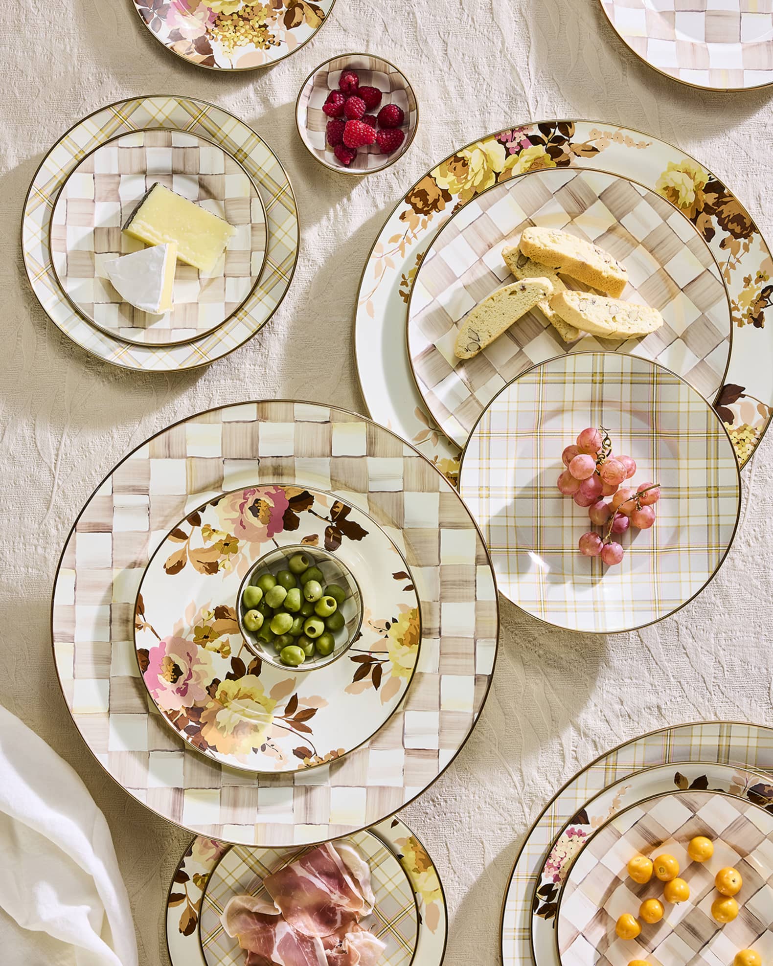 MacKenzie-Childs Mocha Check Salad Plate | Neiman Marcus
