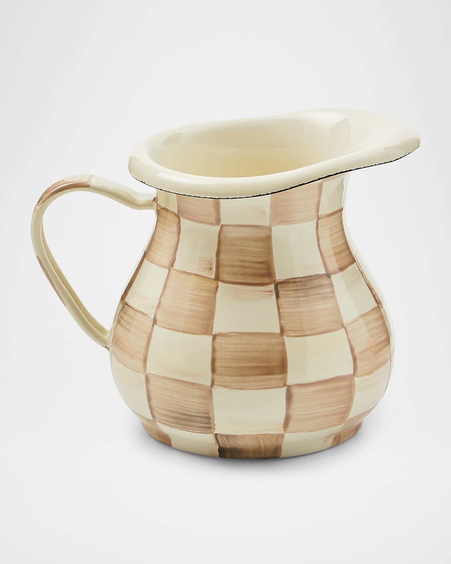Mocha Check Little Creamer 0