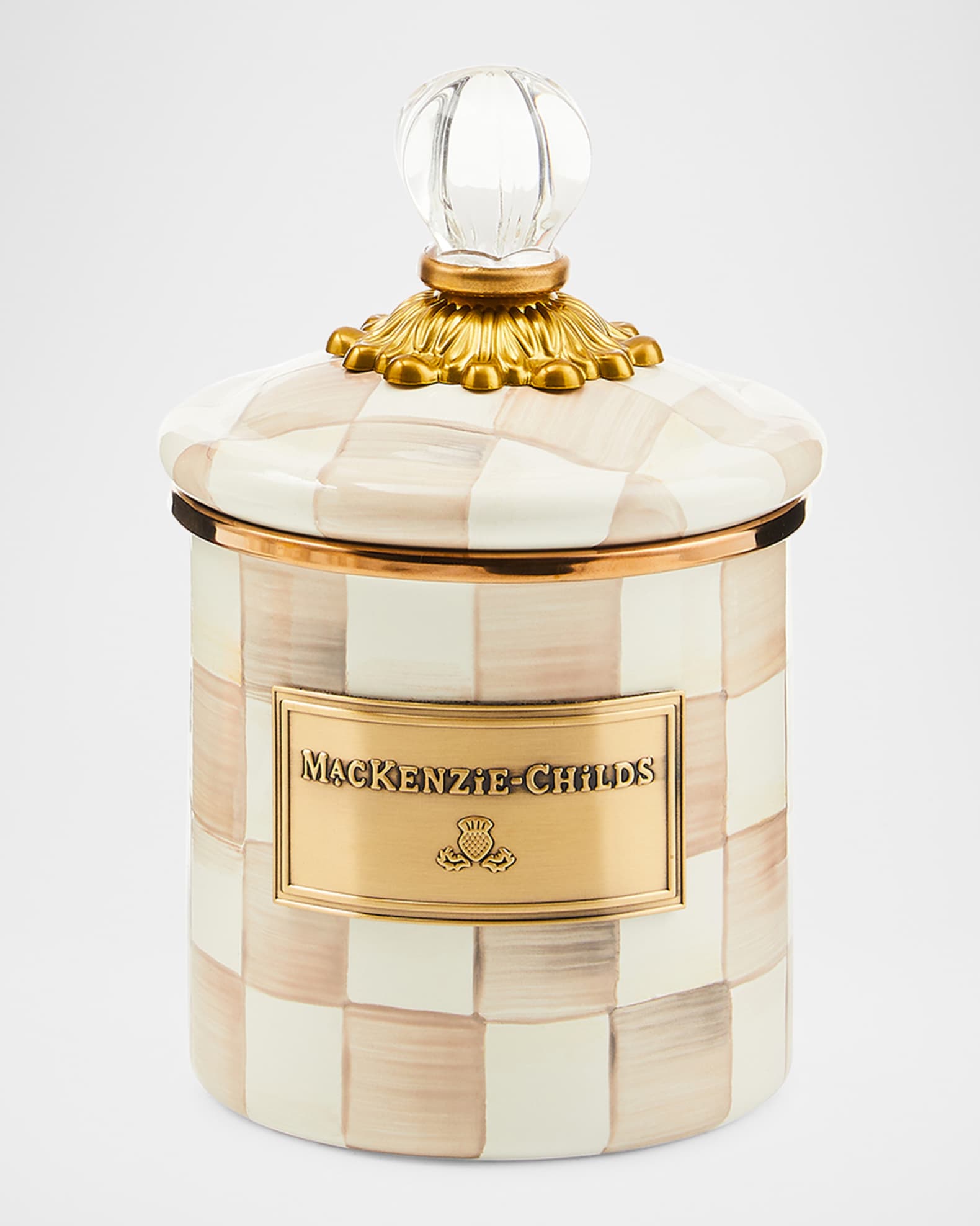 Mocha Check Demi Canister 0