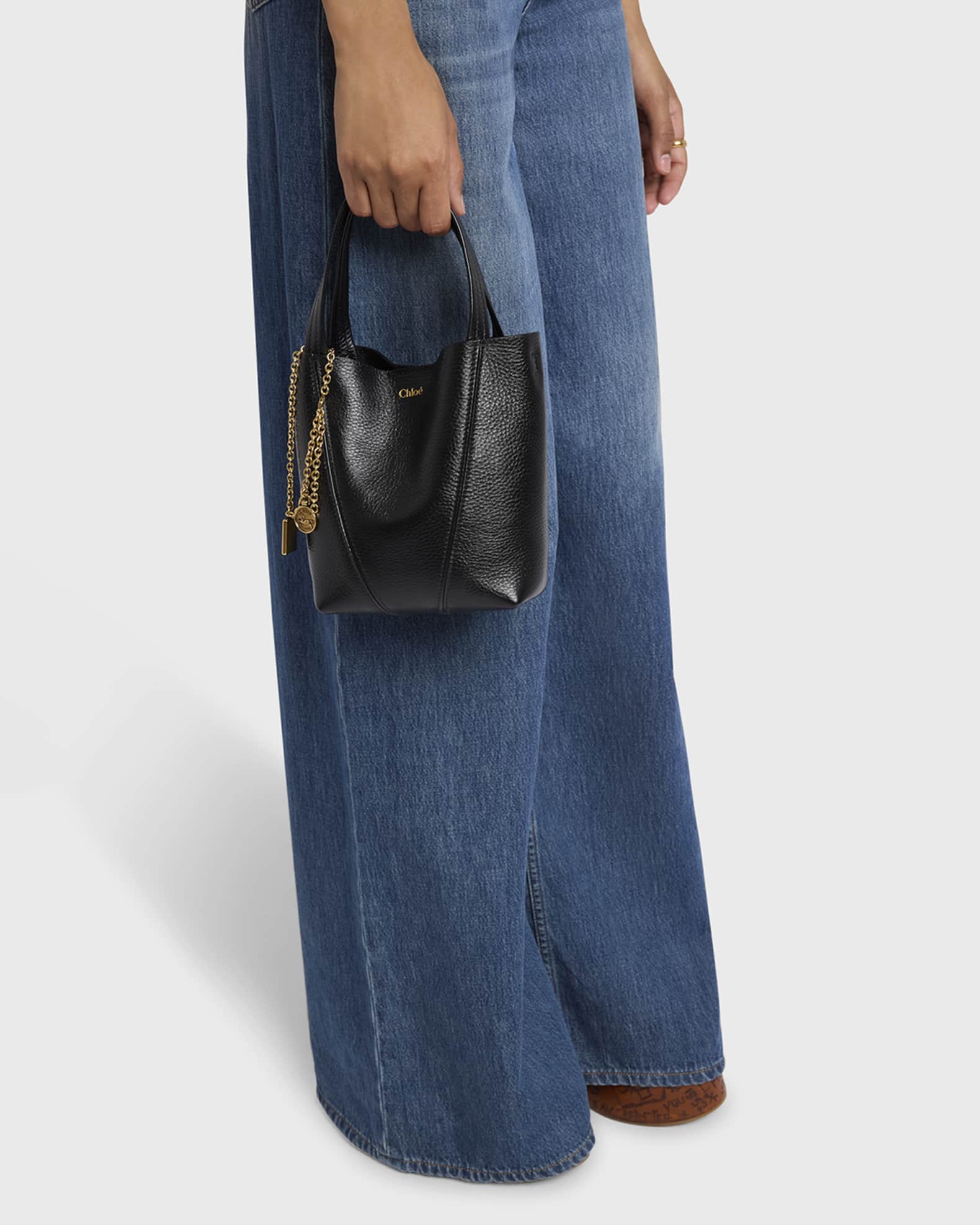 Spin Mini Tote Bag in Grained Calfskin  1