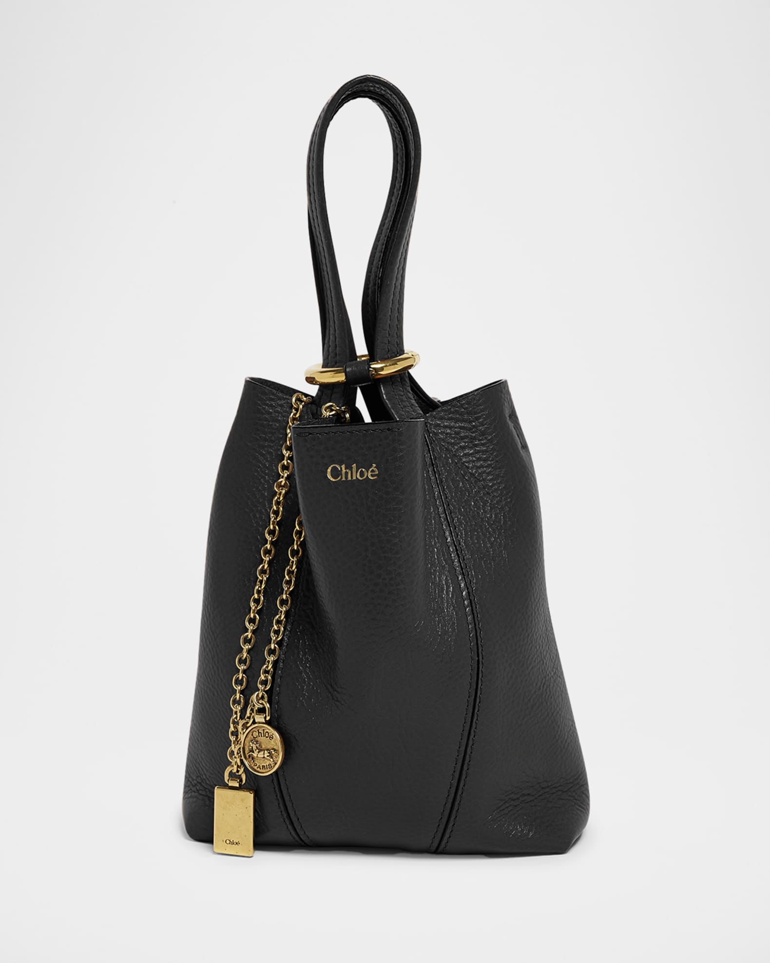 Chloe Spin Mini Tote Bag in Grained Calfskin | Neiman Marcus