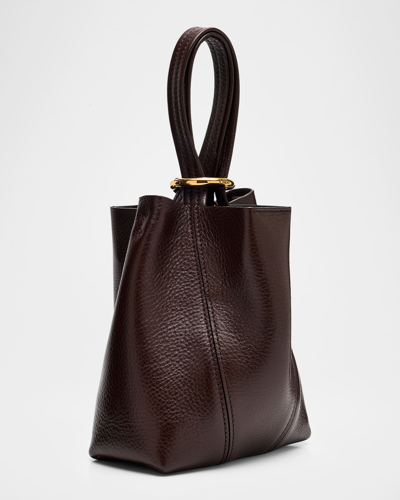 Chloe Spin Mini Tote Bag in Grained Calfskin | Neiman Marcus