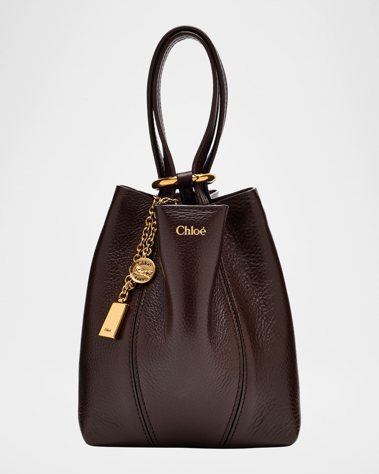 Chloe Spin Mini Tote Bag in Grained Calfskin | Neiman Marcus