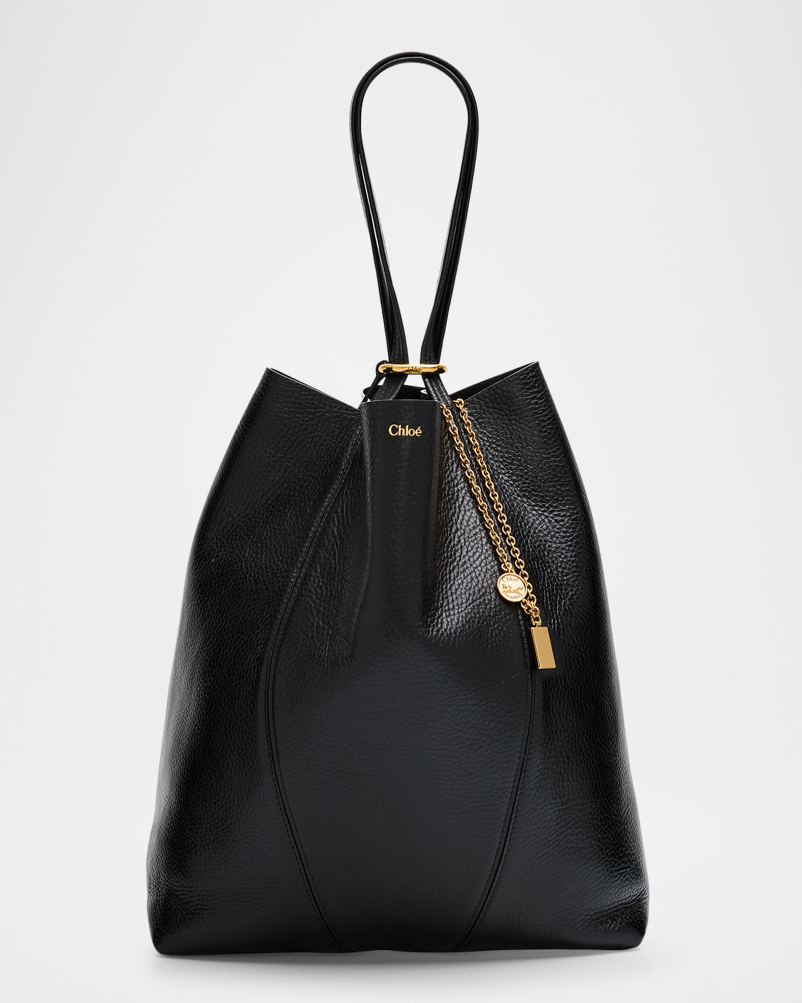Spin North-South Tote Bag in Leather 0
