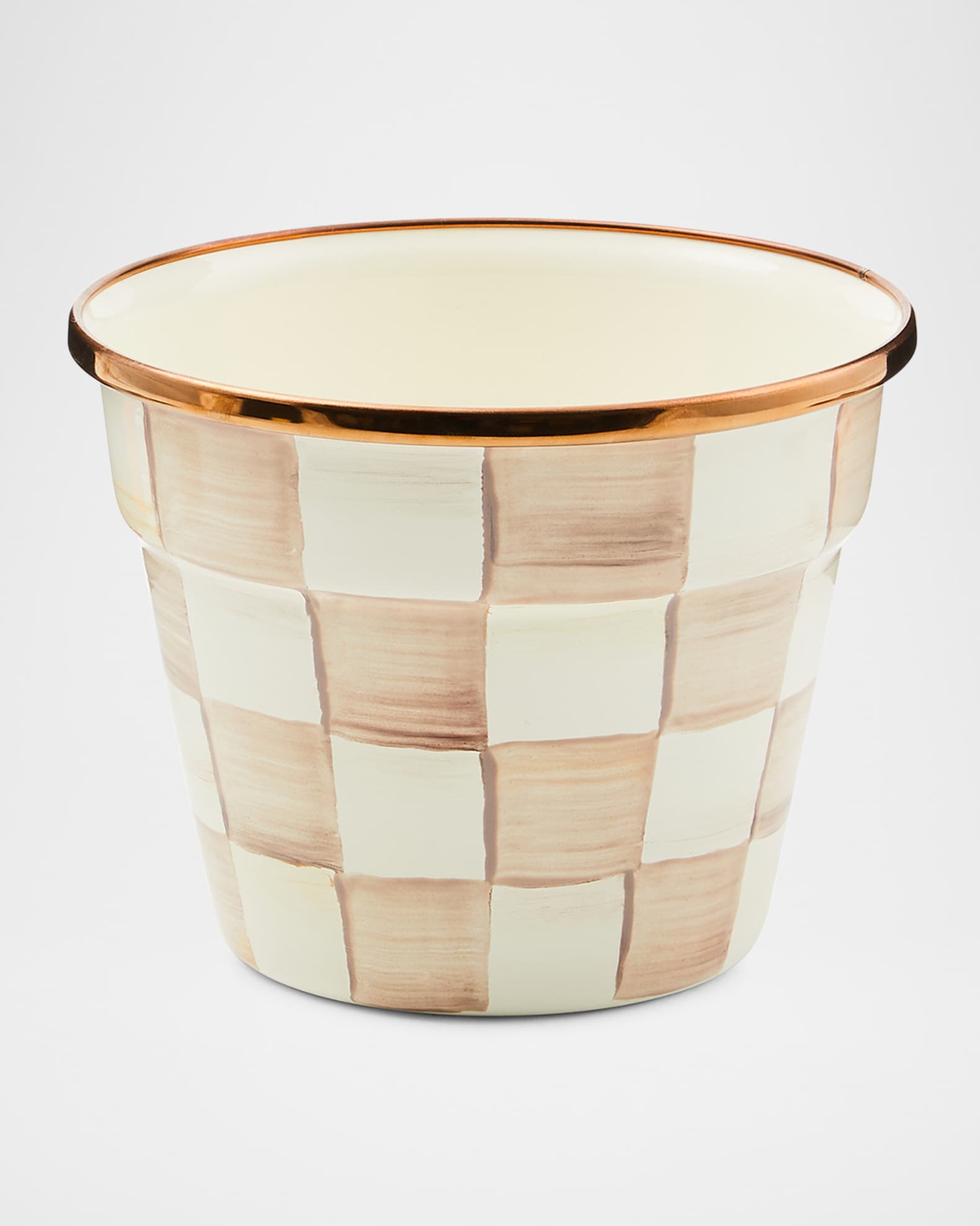 Mocha Check Small Garden Pot 0