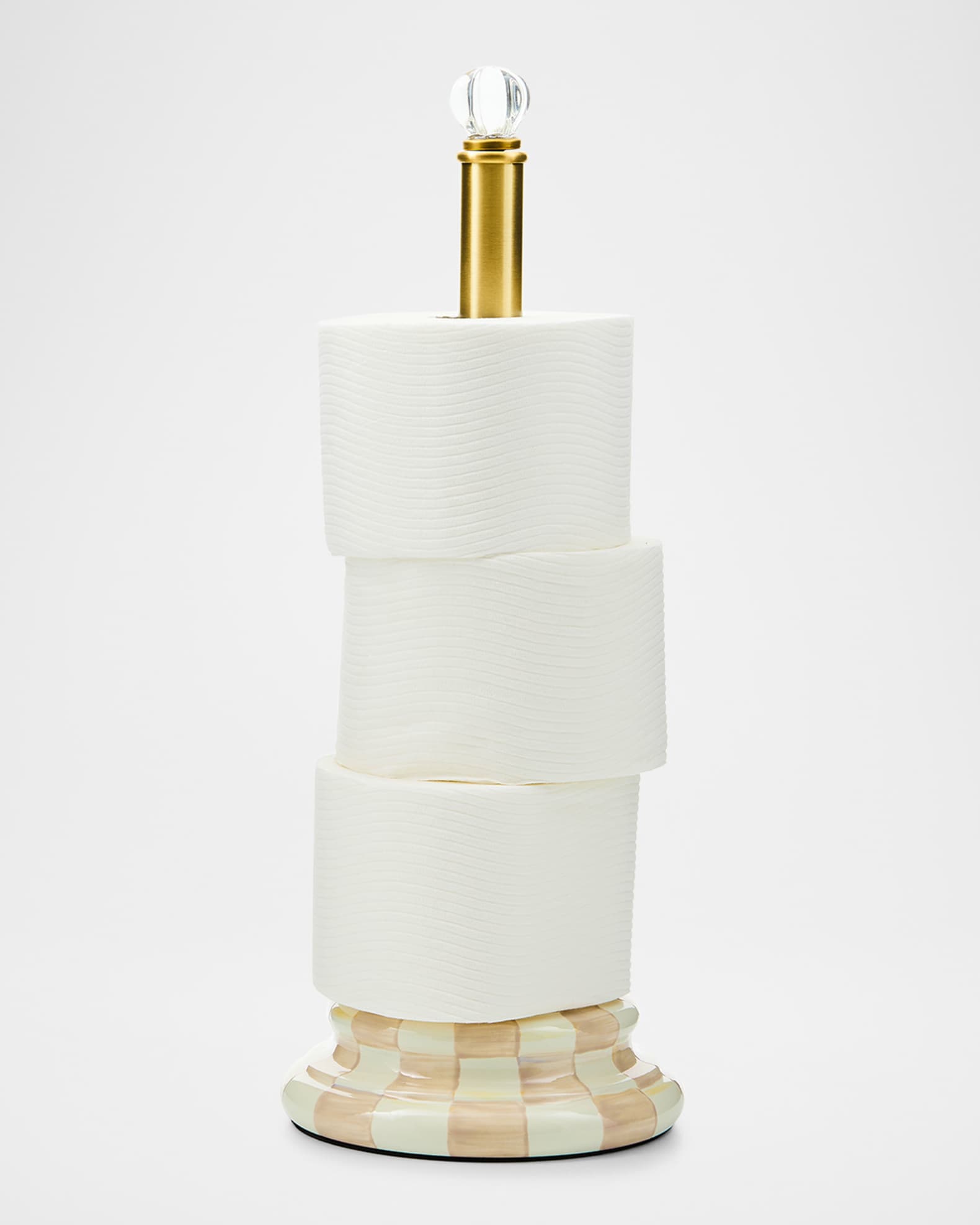 Mocha Check Toilet Tissue Storage 1