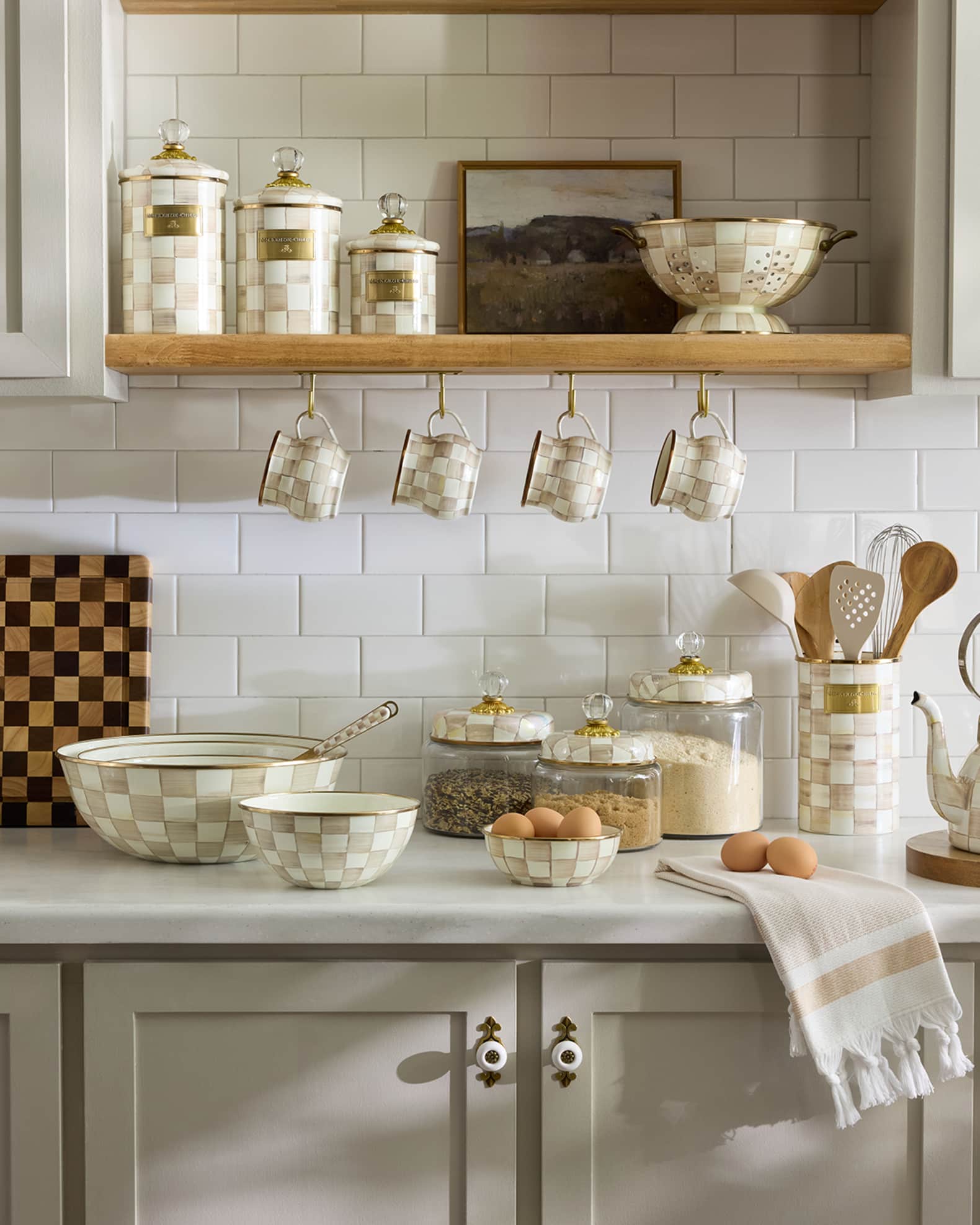 Mocha Check Medium Kitchen Canister 1