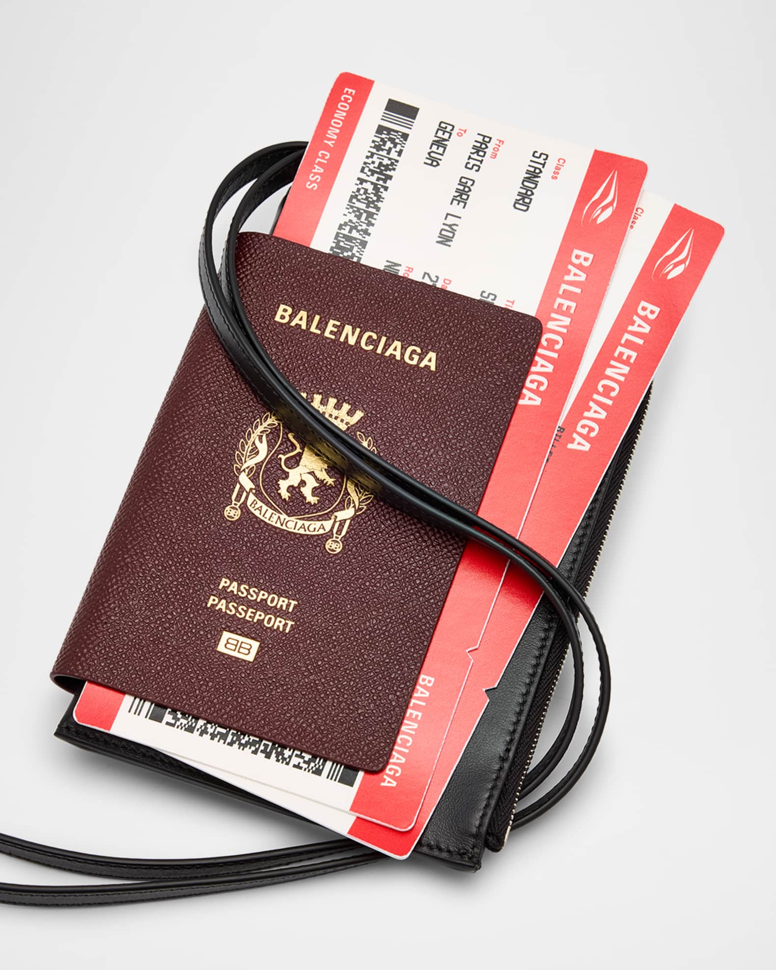Balenciaga Men's Calfskin Passport Phone Holder | Neiman Marcus