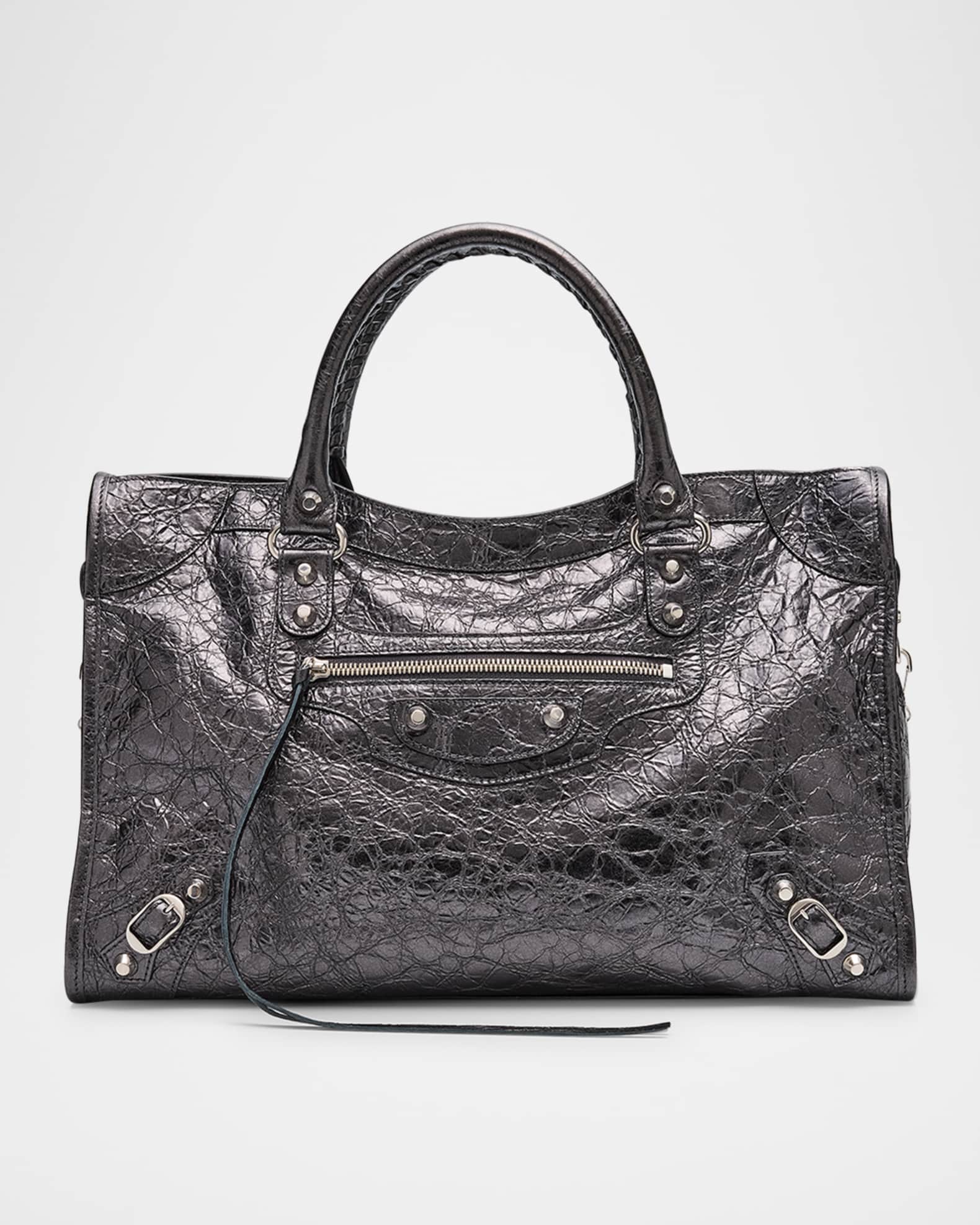 Balenciaga Paper City Leather Shoulder Bag Crossbody Black