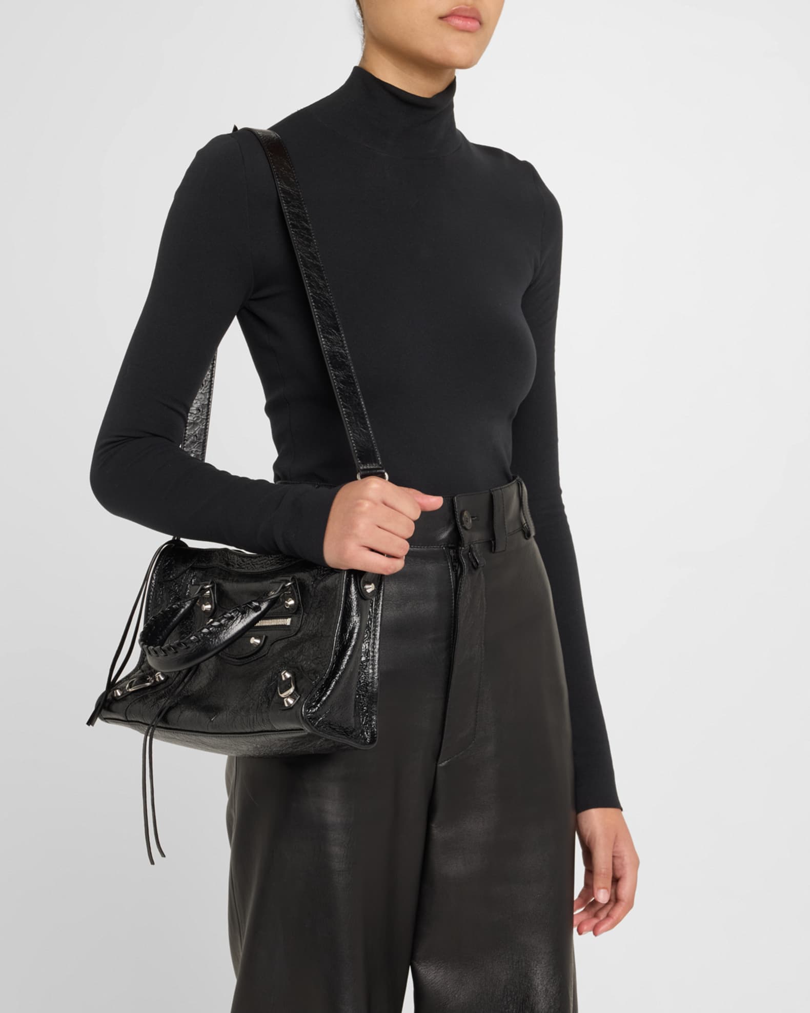 Balenciaga Le City Small Leather Shoulder Bag | Neiman Marcus