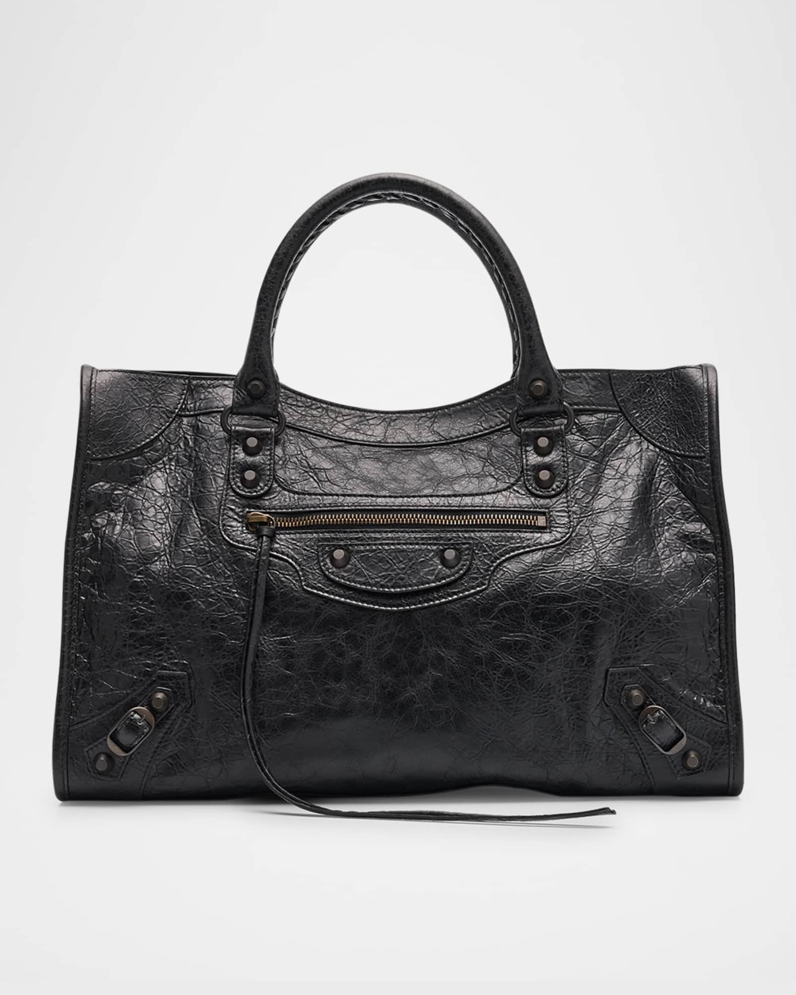 Le City Medium Crinkled Leather Top-Handle Bag 0
