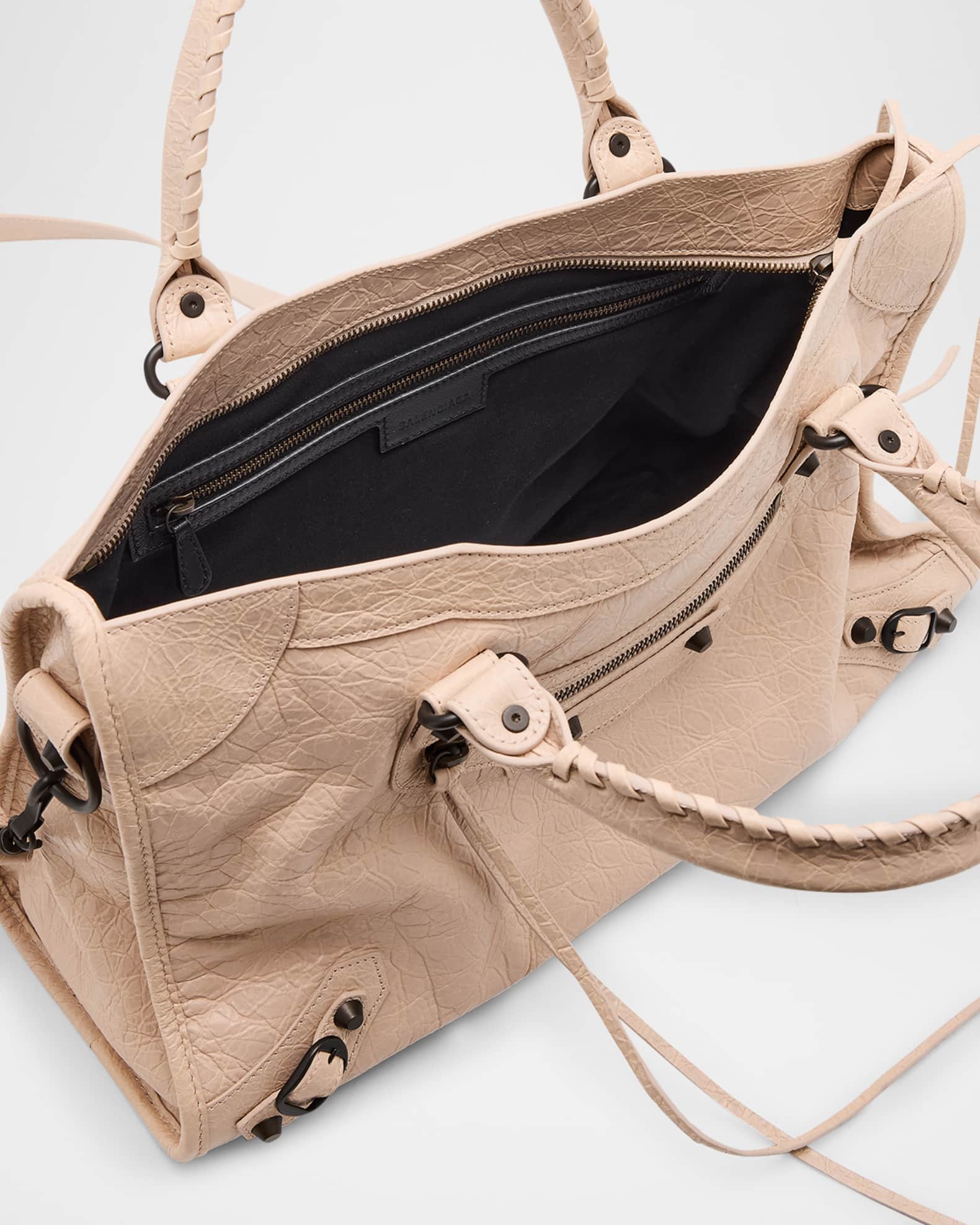 ハンドバッグ Balenciaga City Medium Leather Handbag Balenciaga Le City Medium Crinkled Leather Top-Handle Bag
