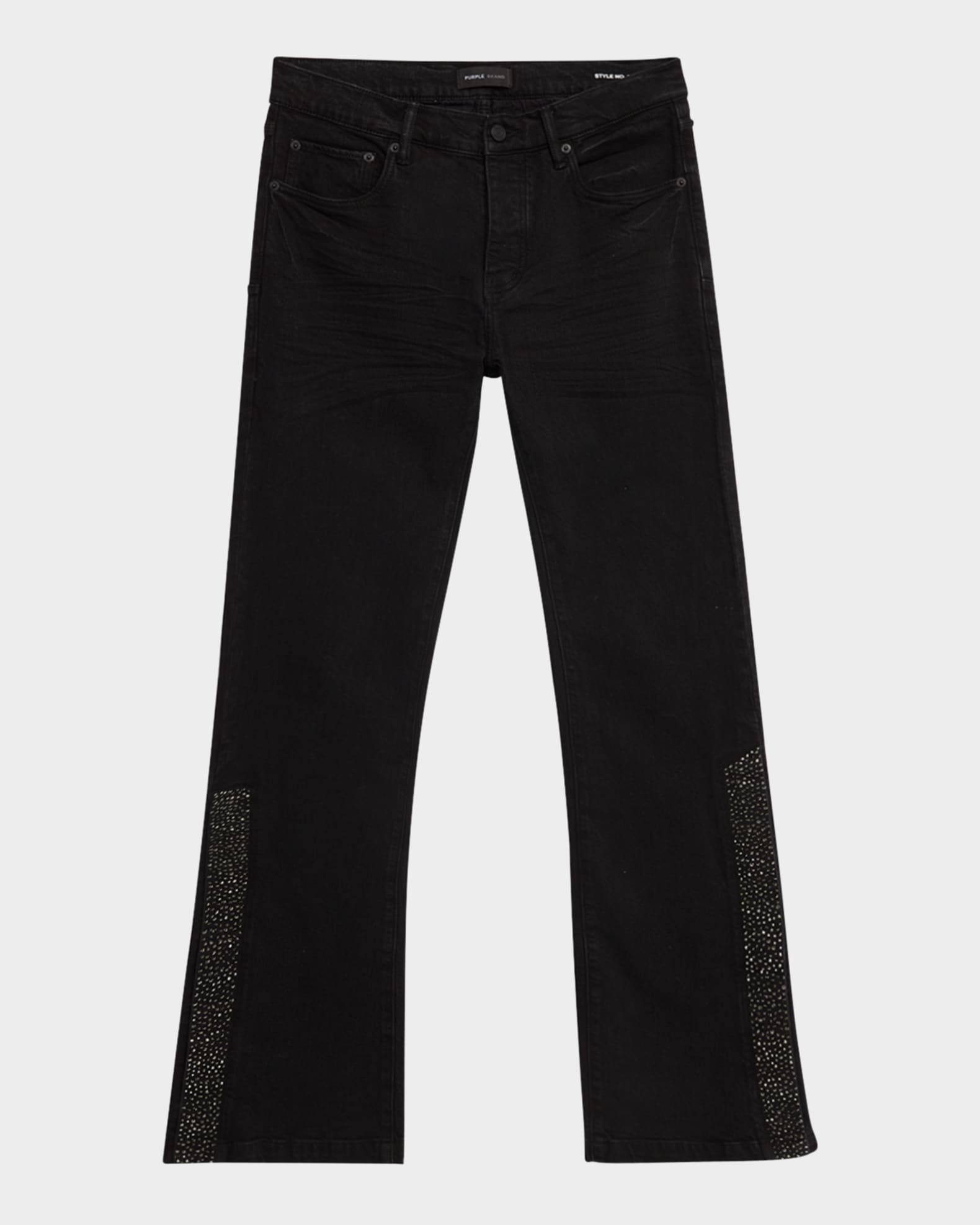 Men's Crystal Side-Snap Flare Jeans 0