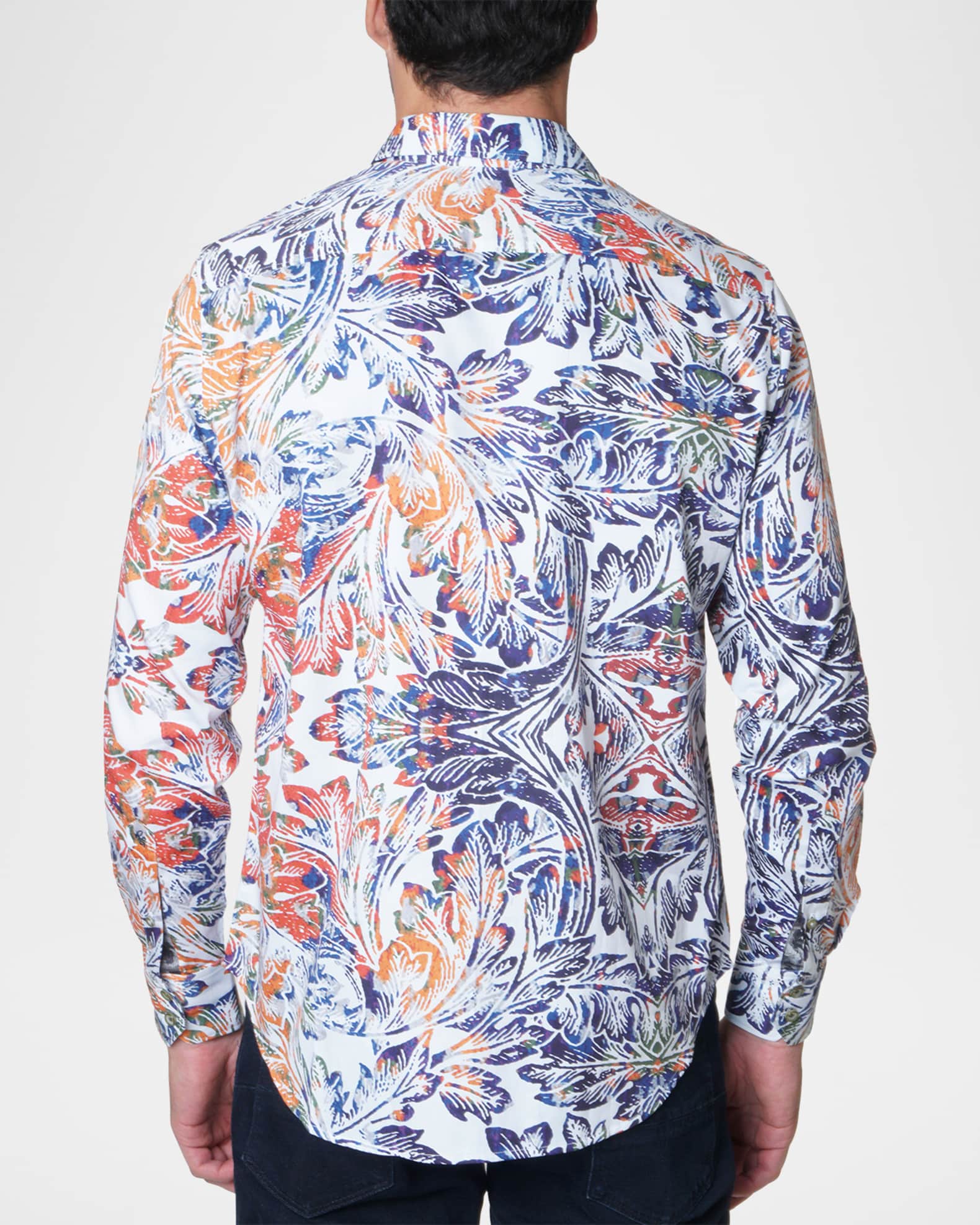 Men's Leaf-Print Sport Shirt 1