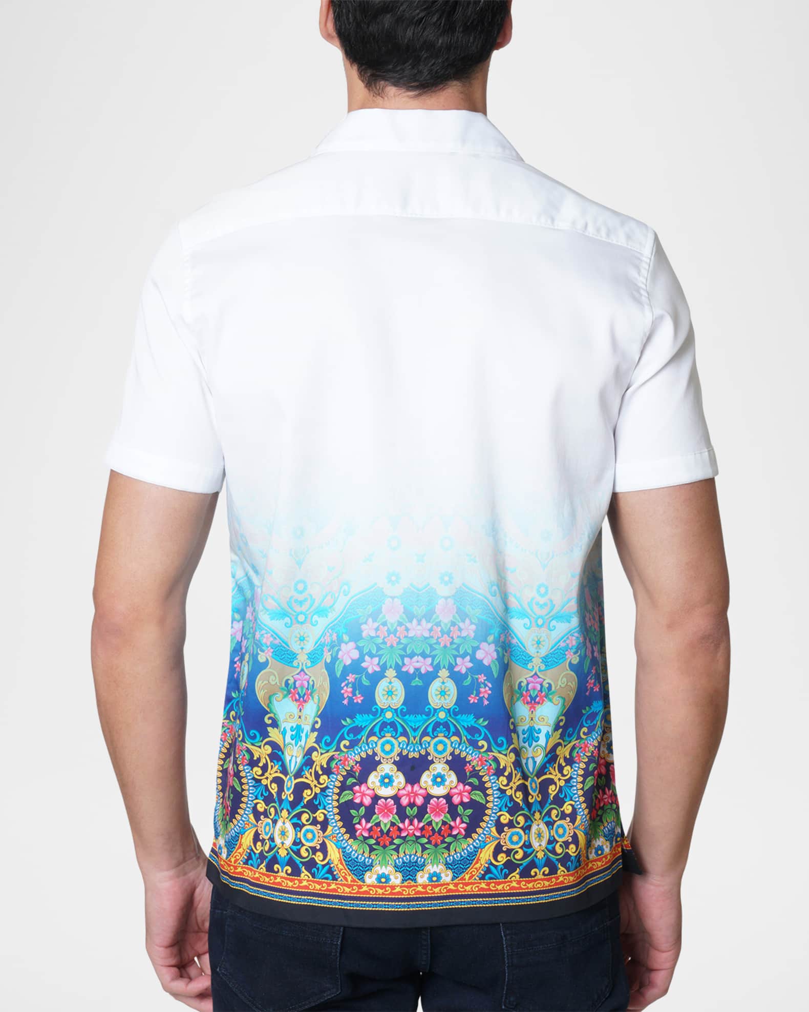 Men's Island Palm Print Short-Sleeve Shirt 1