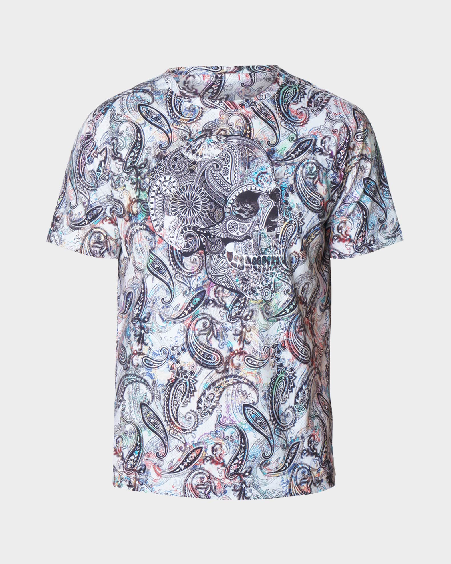 Men's Paisley Skull Graphic T-shirt 0