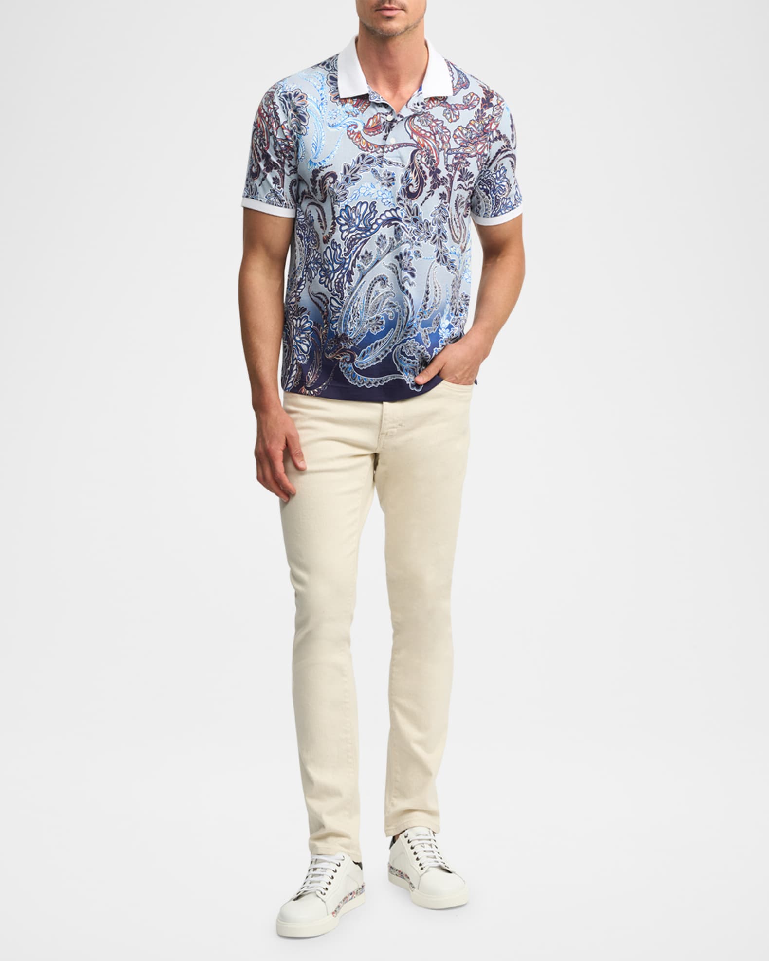 Men's Oslo Paisley Knit Polo Shirt 1