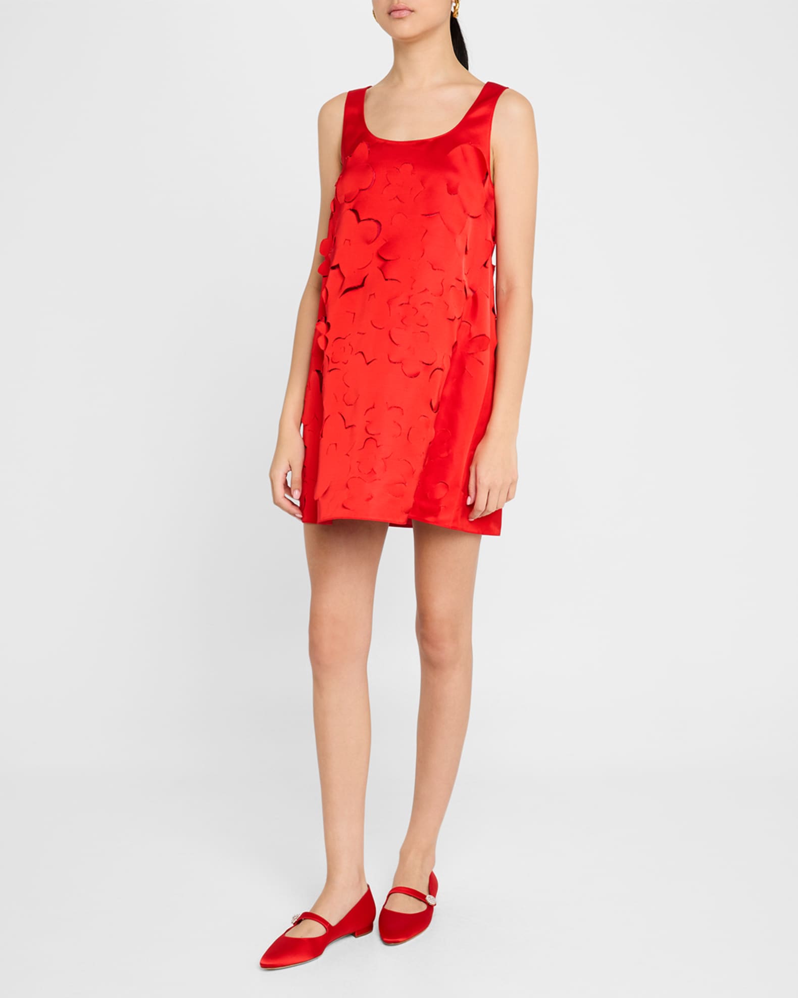 Floral-Cutout Sleeveless Mini Dress 1