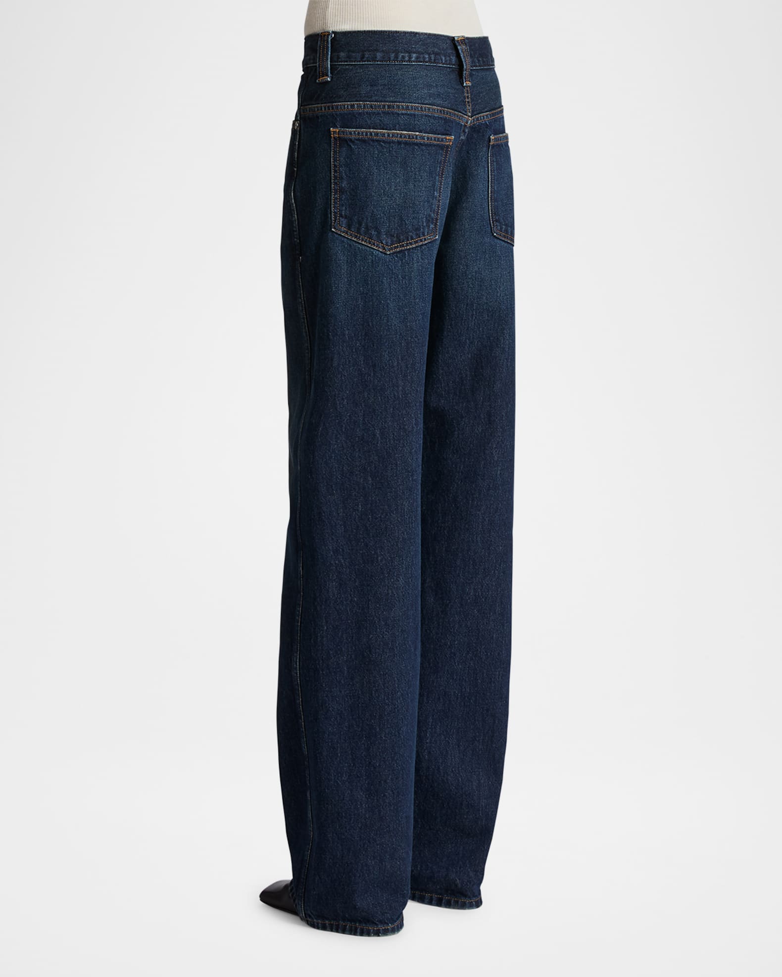 Khaite Bonnie Straight-Leg Dark Wash Jeans | Neiman Marcus