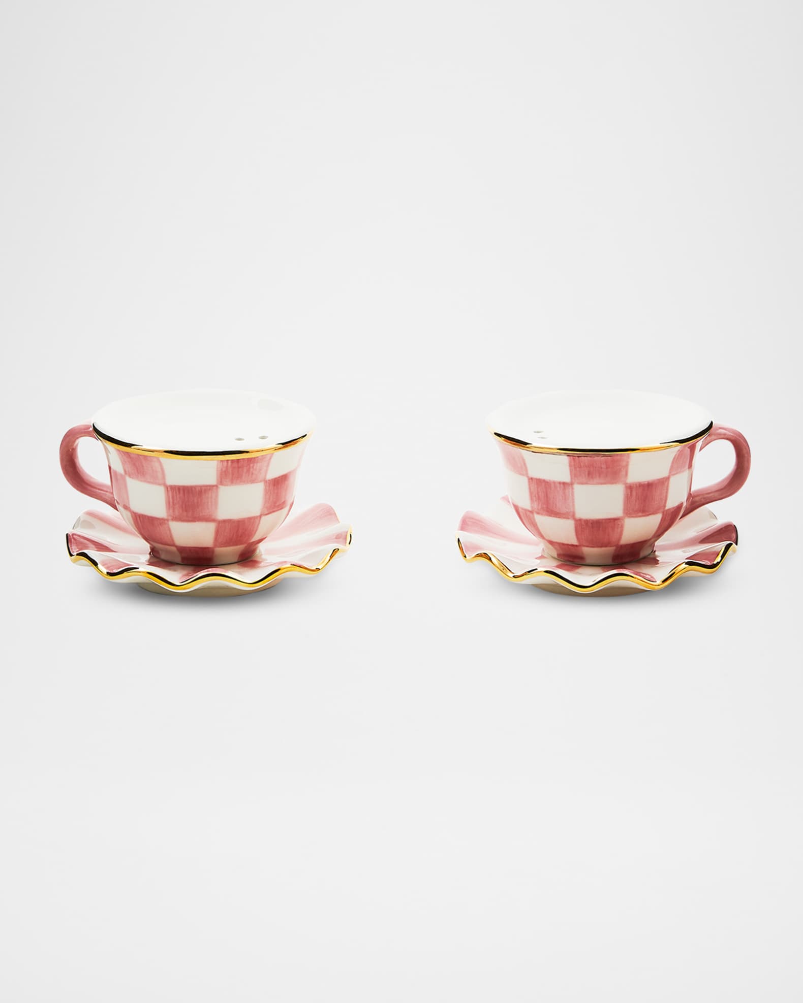 Rosy Check Teacup Salt & Pepper Shaker Set 0
