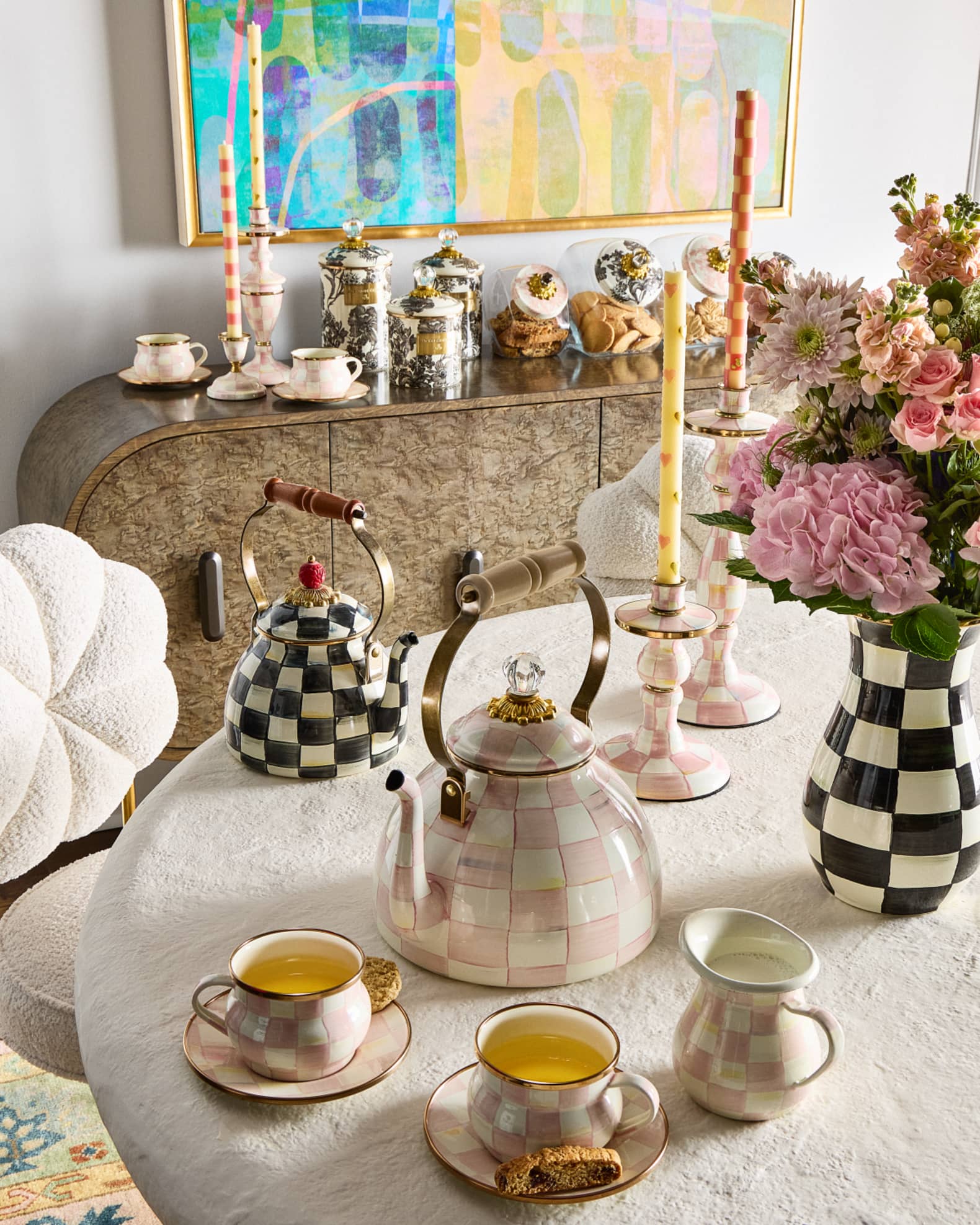 Mackenzie Childs キャンディー　キャニスター MacKenzie-Childs Sterling English Garden Medium Canister