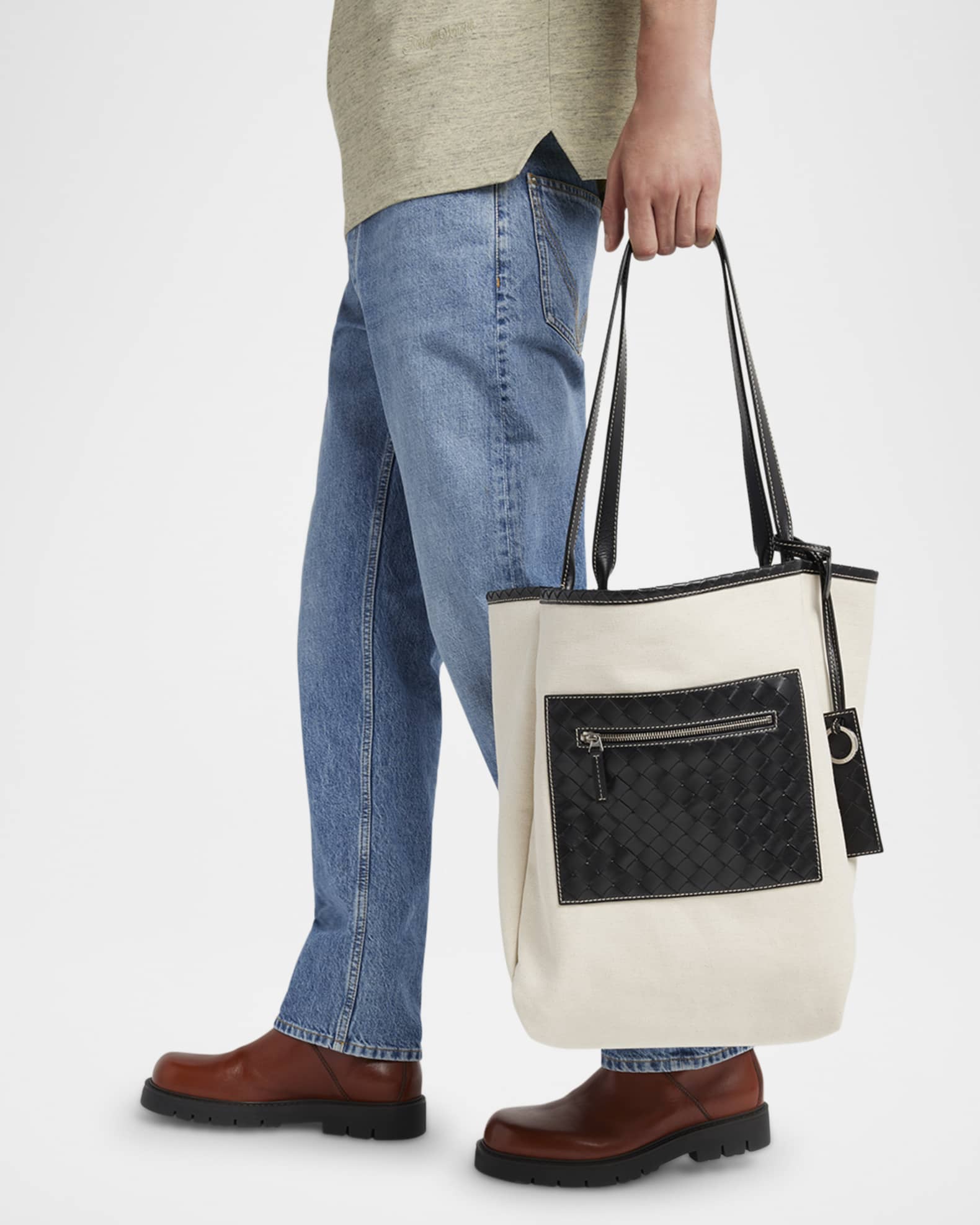 Men's Large Reversible Tote Bag in Suede 1
