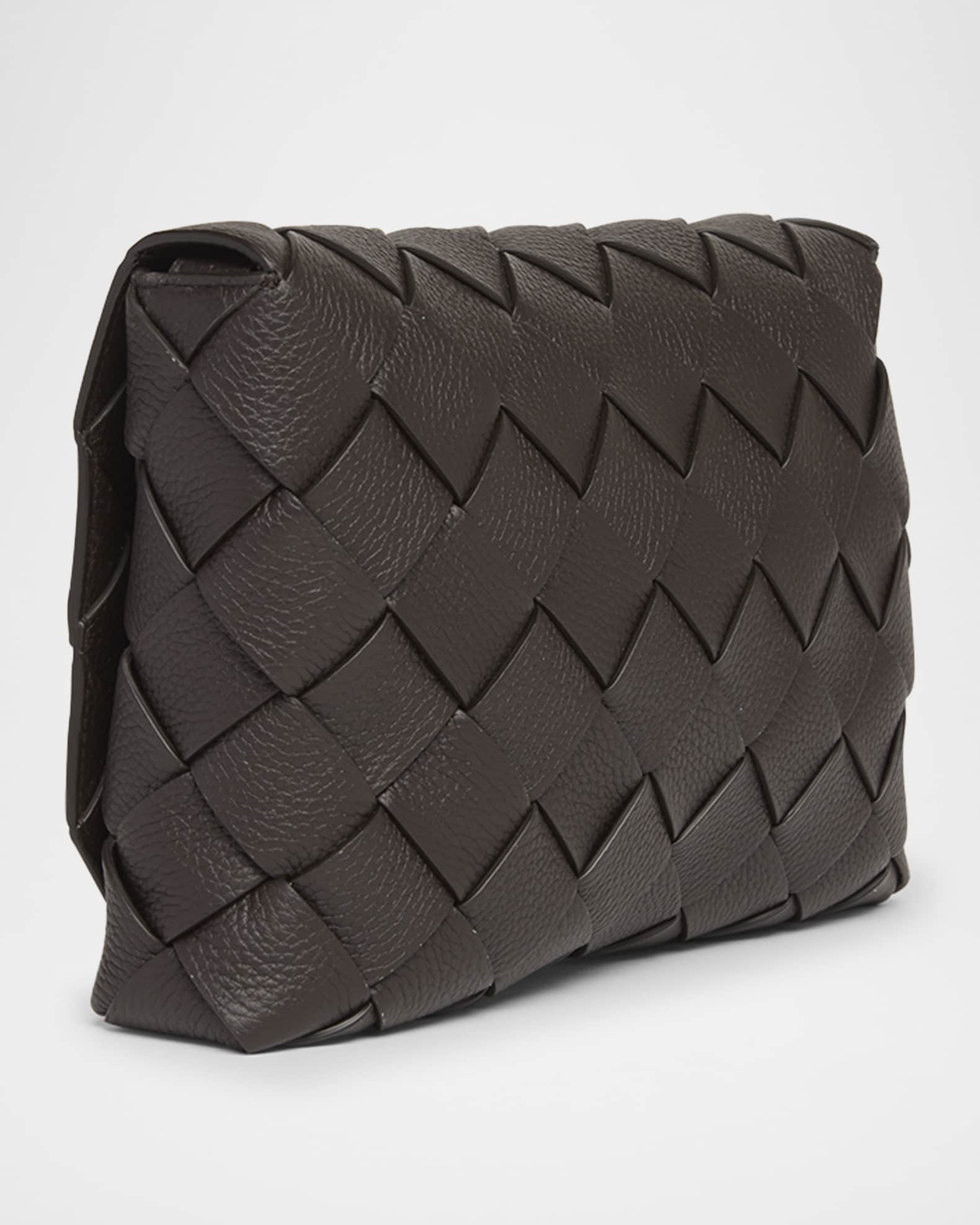 Bottega Veneta Men's Diago Large Intreccio Leather Crossbody